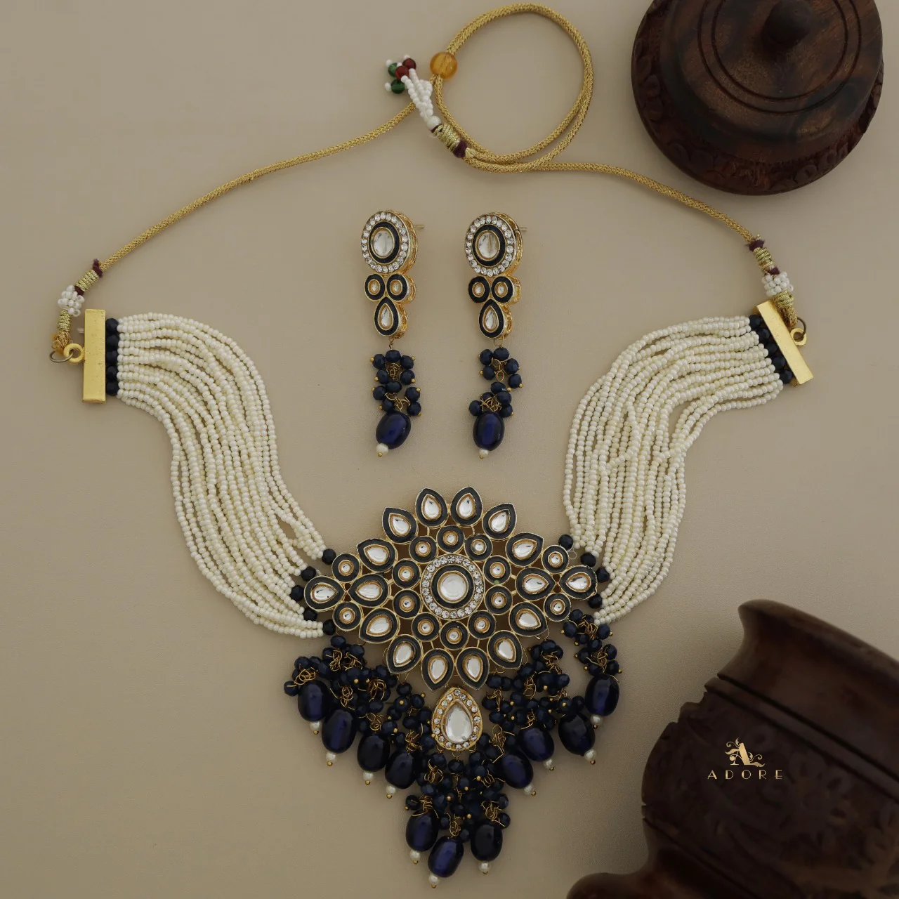 Dhamayika Kundan Choker With Earring - Image 16
