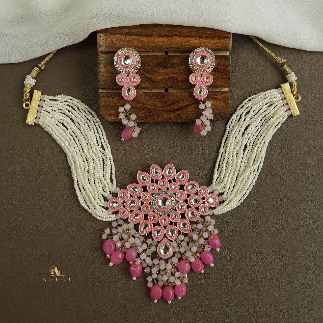 Dhamayika Kundan Choker With Earring - Image 2
