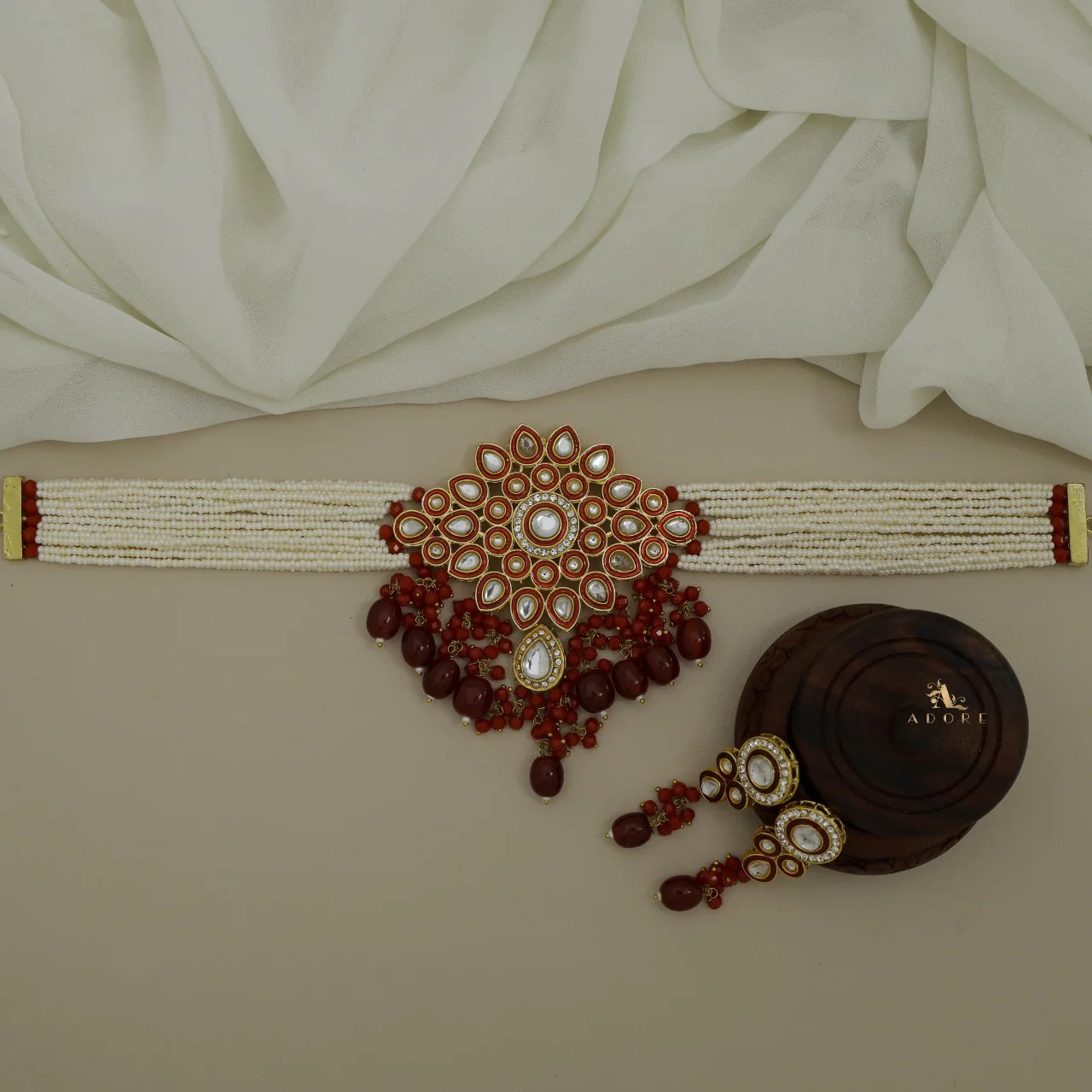 Dhamayika Kundan Choker With Earring - Image 8
