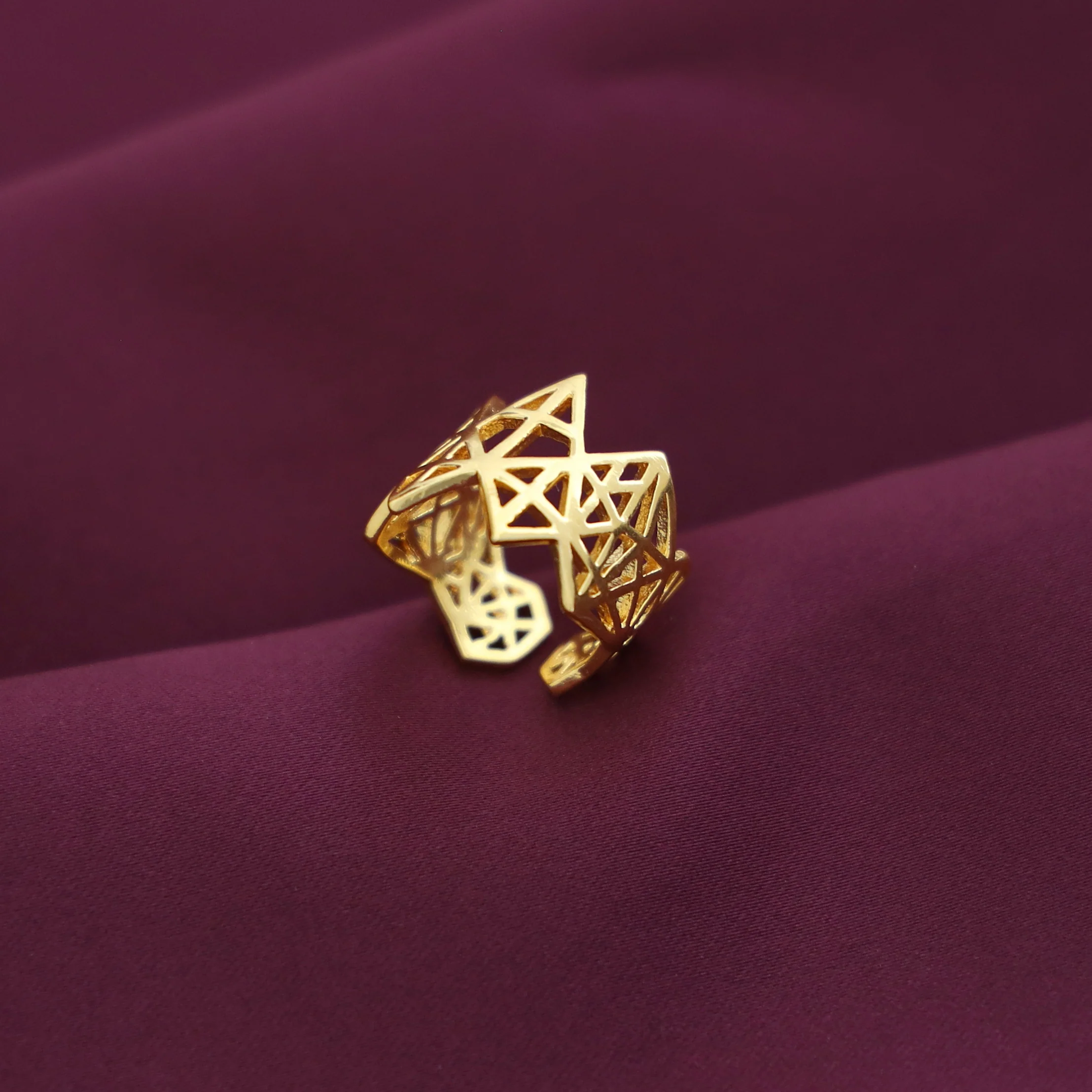 Aileen Golden Geometrical Ring - Image 2