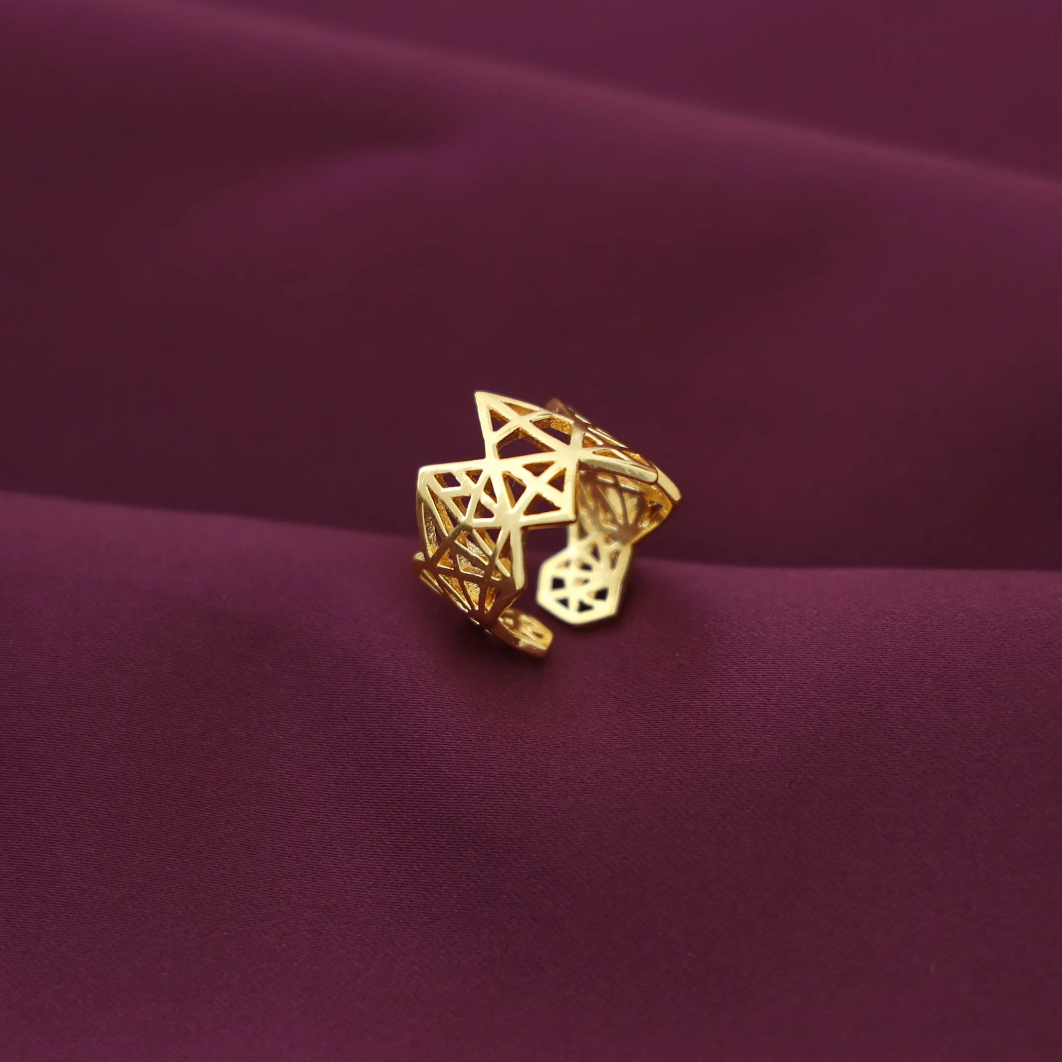 Aileen Golden Geometrical Ring - Image 3