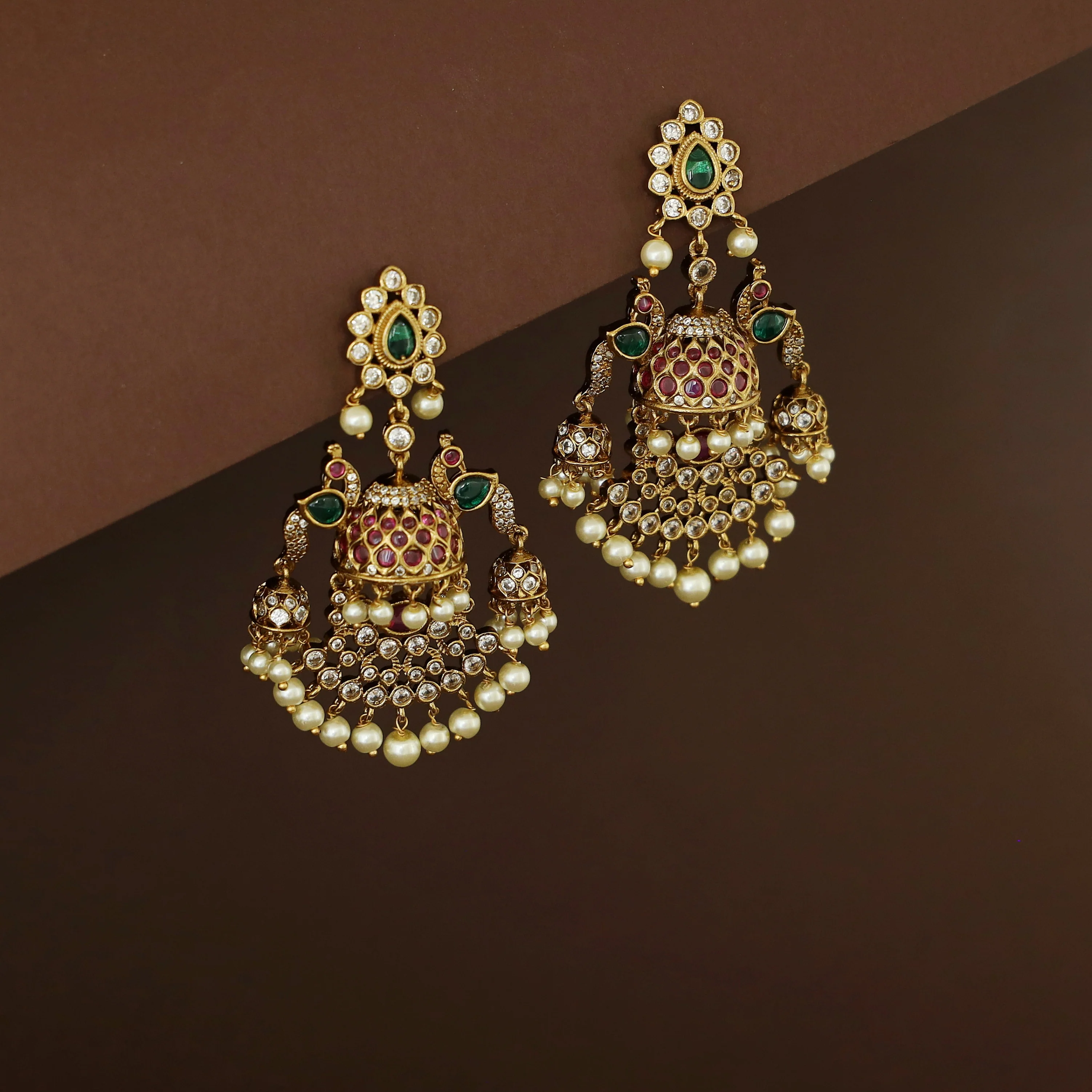 Dhivana Dual Mayura Pearl Earring - Image 3