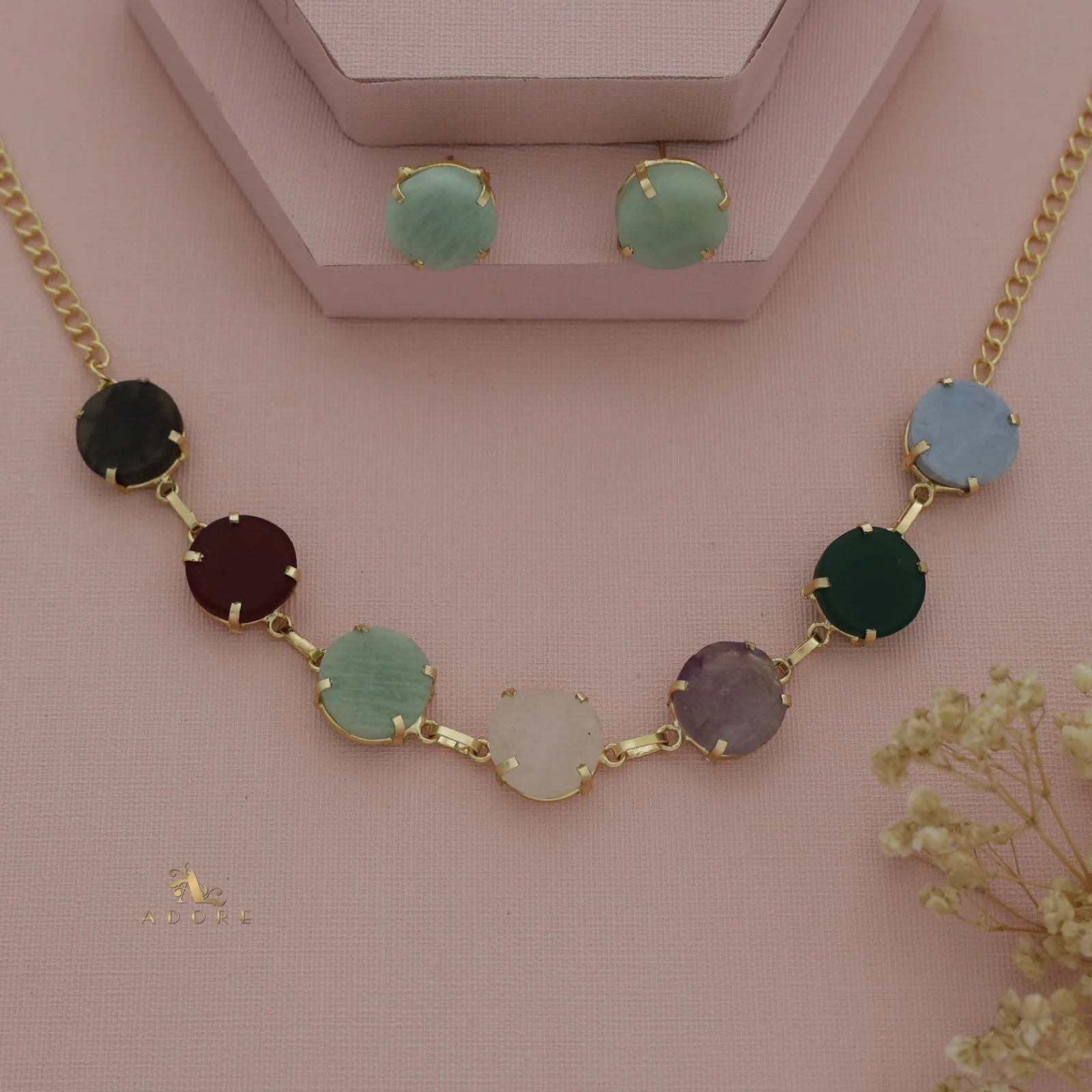 Dhokshi Choker/ Short Necklace With Stud - Image 14