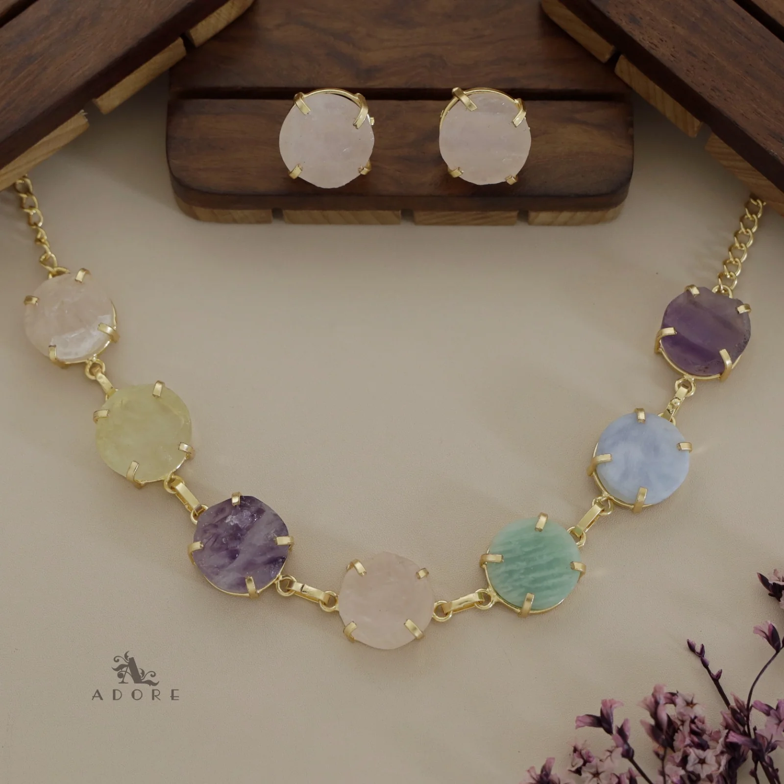 Dhokshi Choker/ Short Necklace With Stud - Image 15