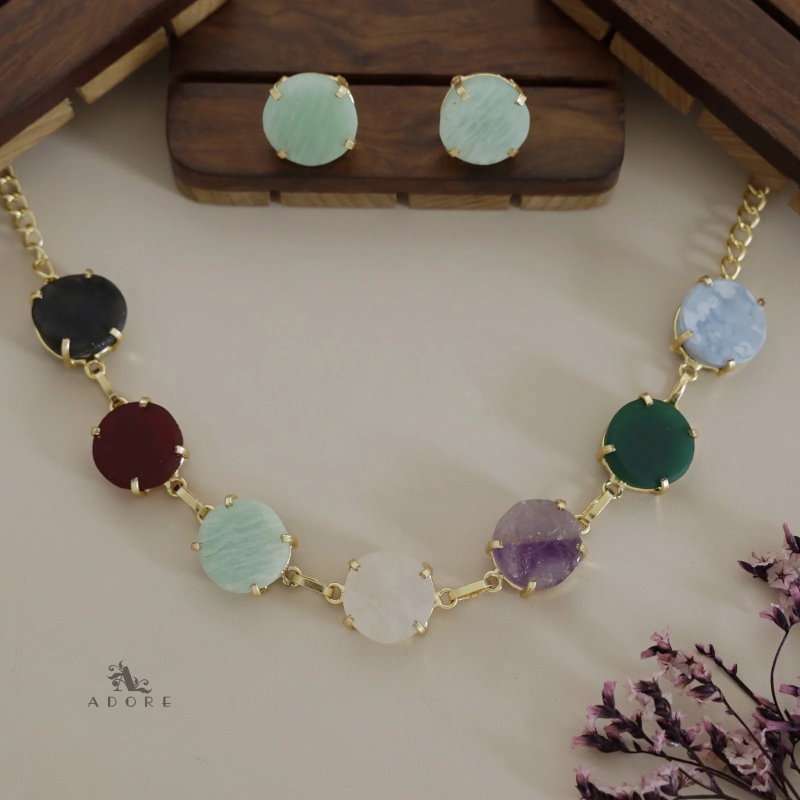 Dhokshi Choker/ Short Necklace With Stud - Image 16