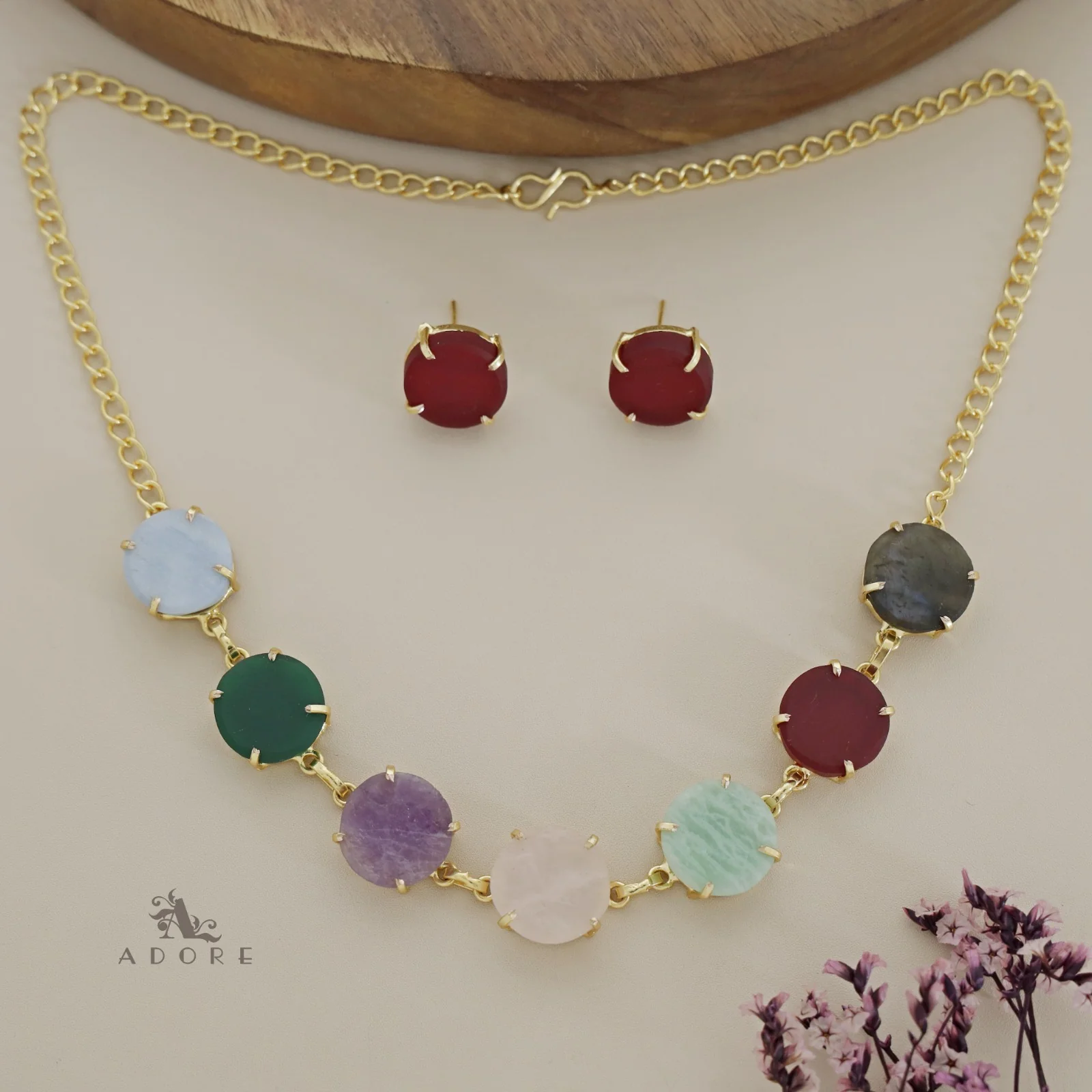 Dhokshi Choker/ Short Necklace With Stud - Image 17