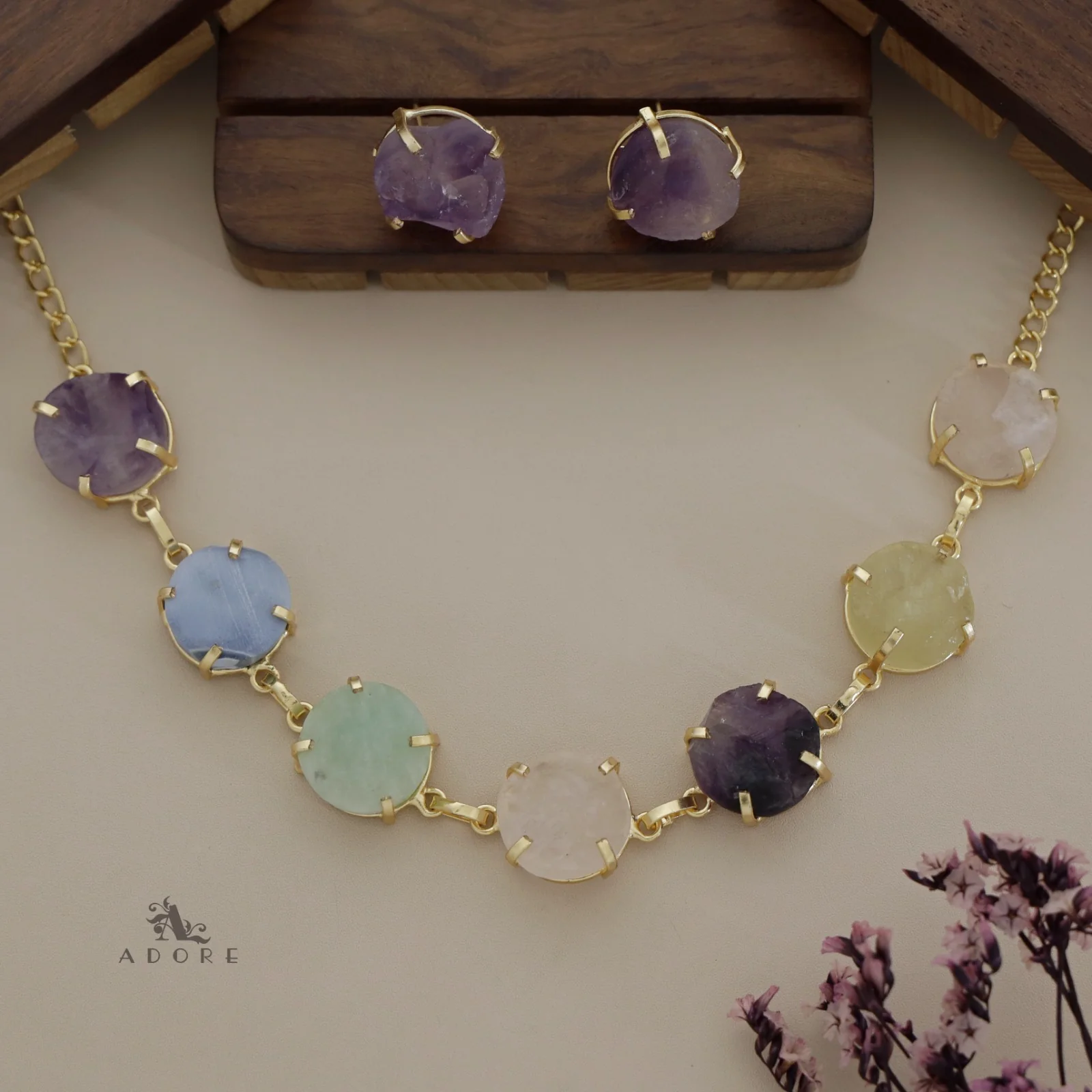 Dhokshi Choker/ Short Necklace With Stud - Image 18