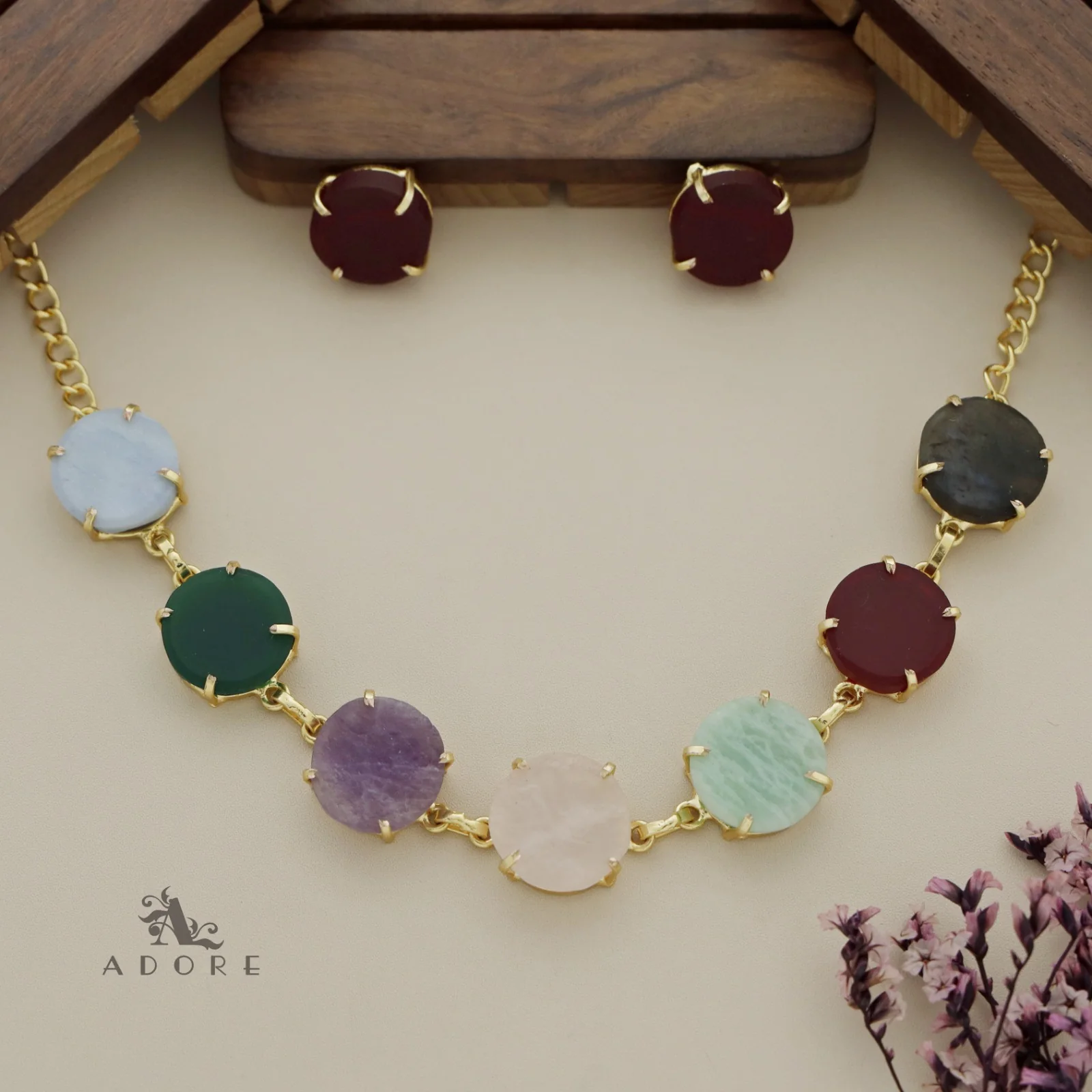 Dhokshi Choker/ Short Necklace With Stud - Image 19