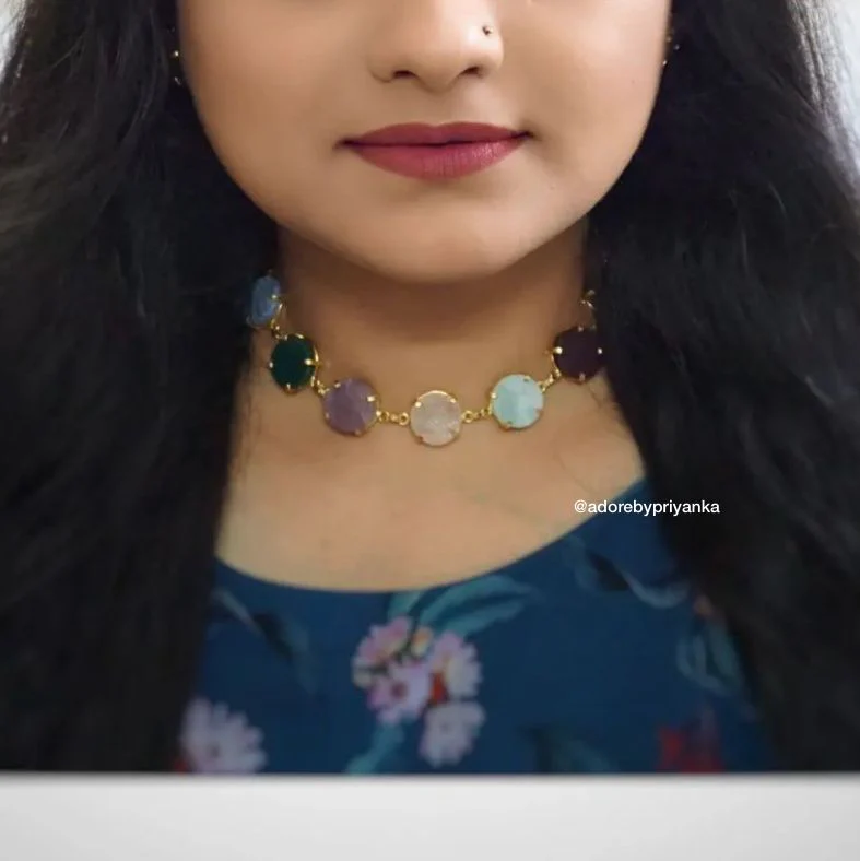 Dhokshi Choker/ Short Necklace With Stud - Image 22