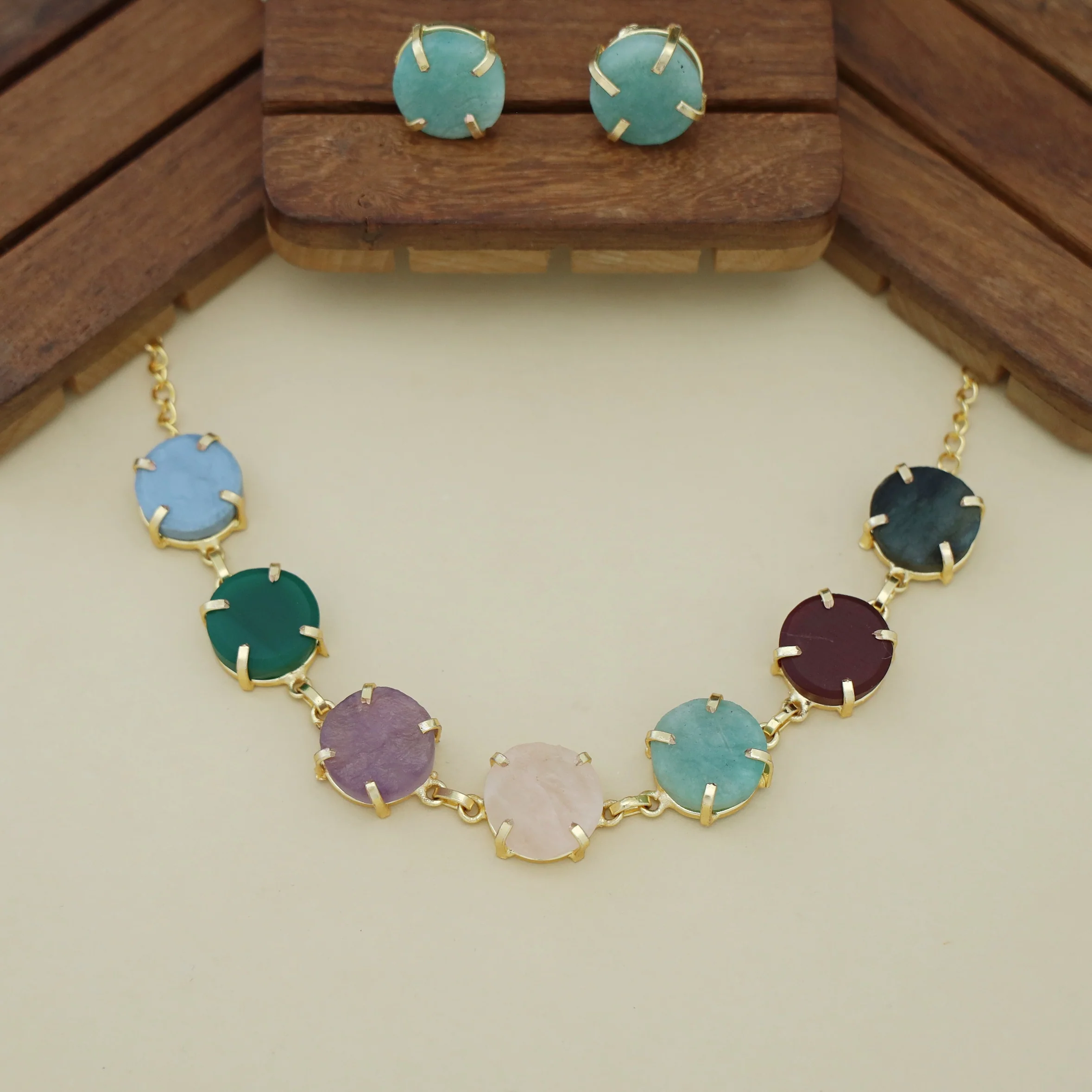 Dhokshi Choker/ Short Necklace With Stud - Image 9