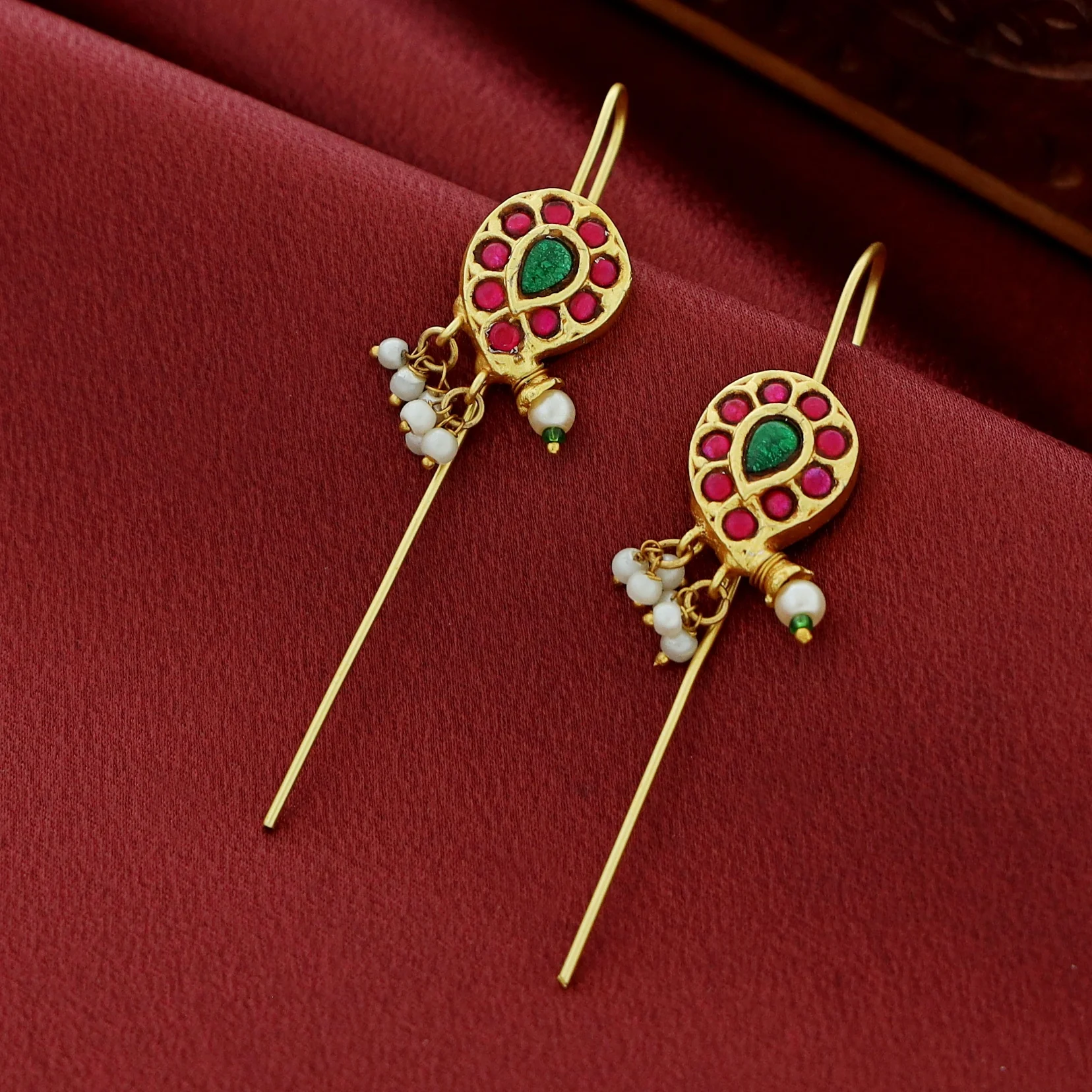 Dhvani Pearl Jadau Kundan Ear-Cuff (Set Of 2) - Image 3