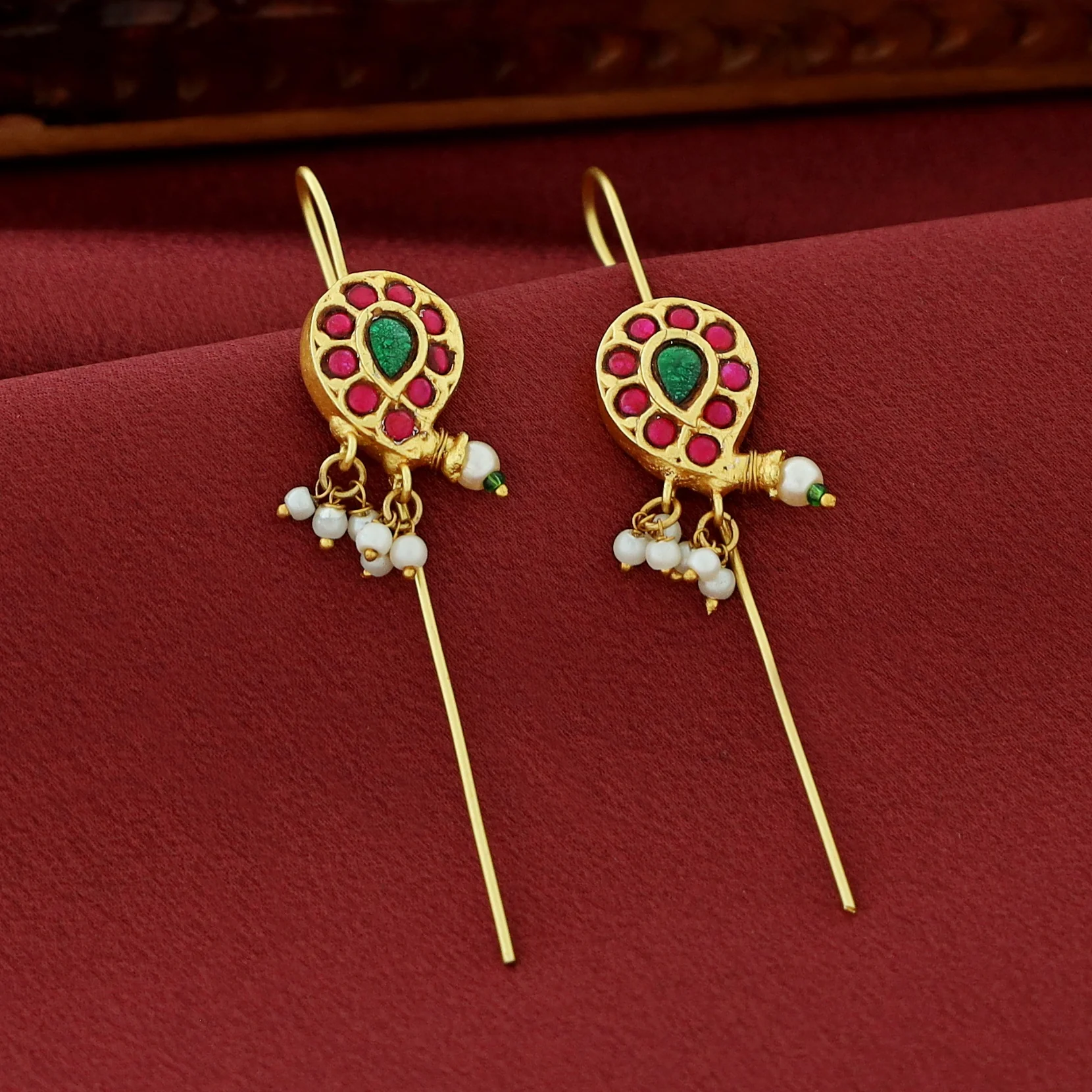 Dhvani Pearl Jadau Kundan Ear-Cuff (Set Of 2) - Image 4