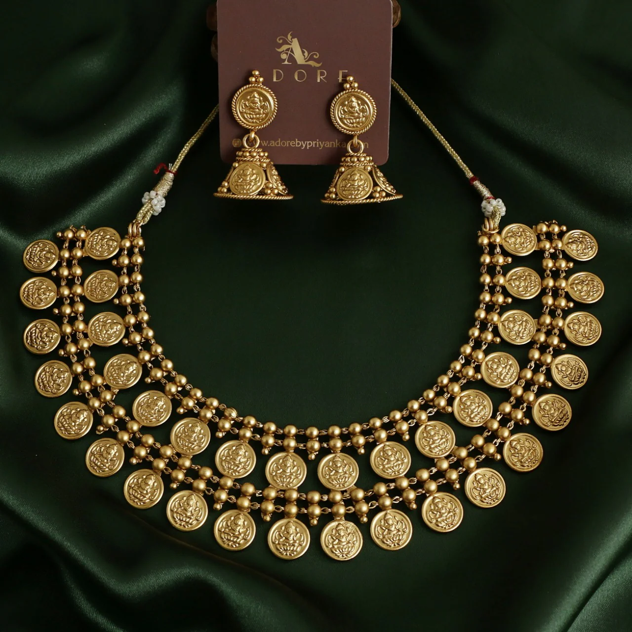 Dhwershika 2 Layer Kashi Neckpiece With Earring - Image 6