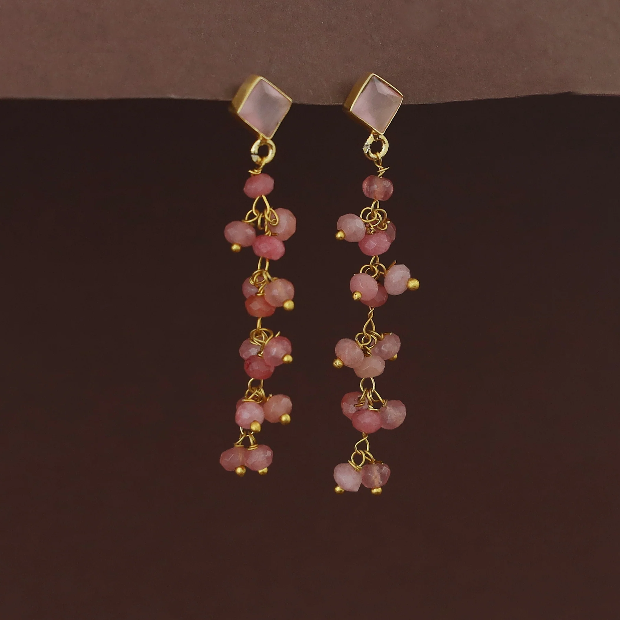 Hanita Diamond Glossy Bunch Beaded Earring - Image 3