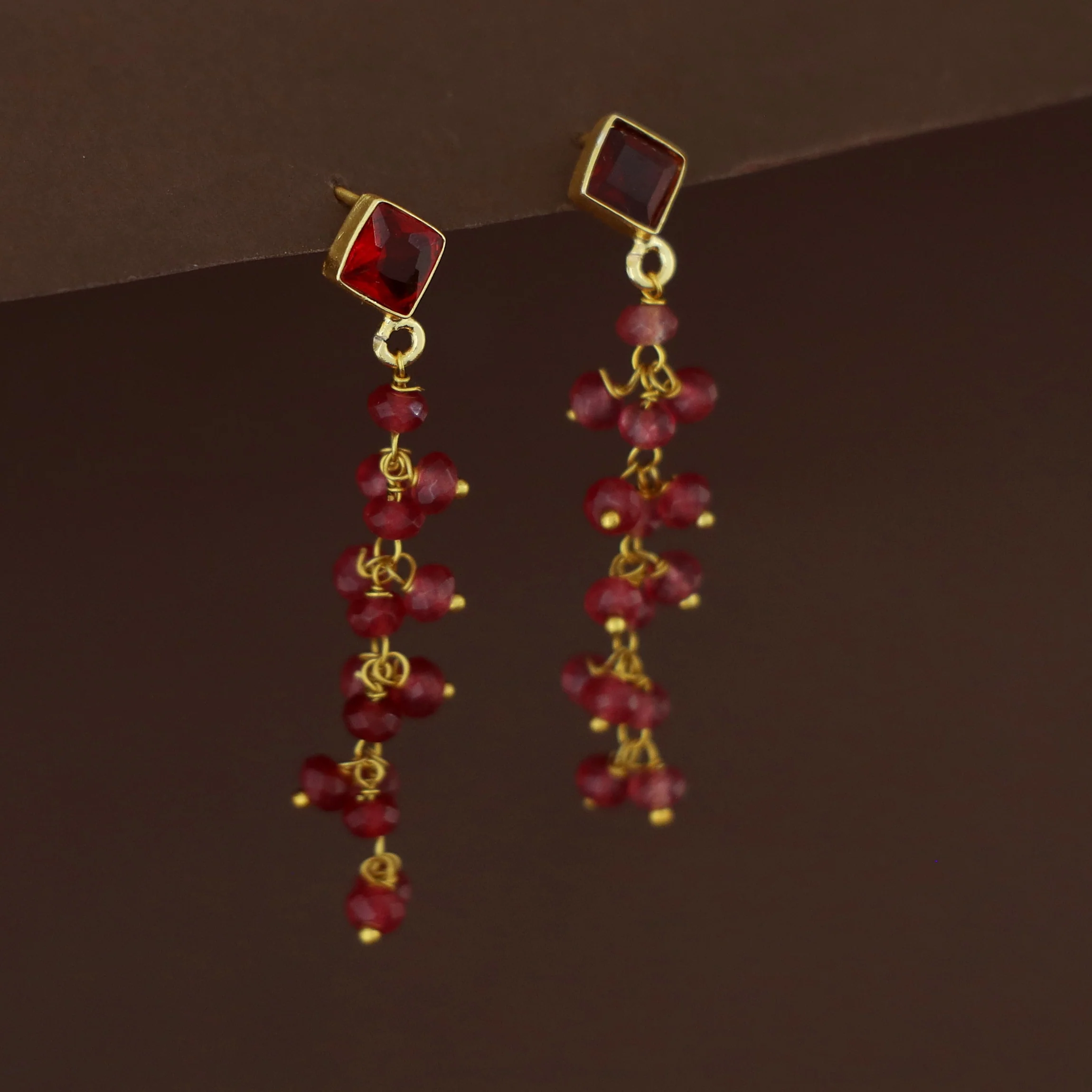 Hanita Diamond Glossy Bunch Beaded Earring - Image 7