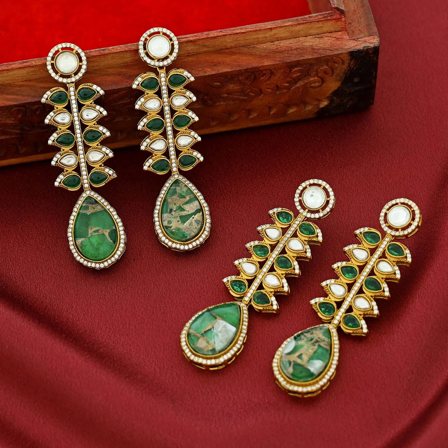 Diffna Kundan AD Stone Earring - Image 7