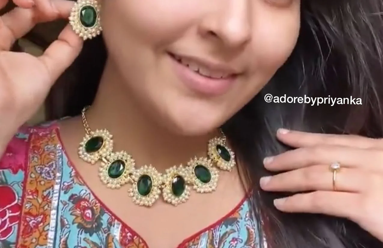 Divisha Glossy Full Pearl Choker With Earring (Colour Options) - Image 16