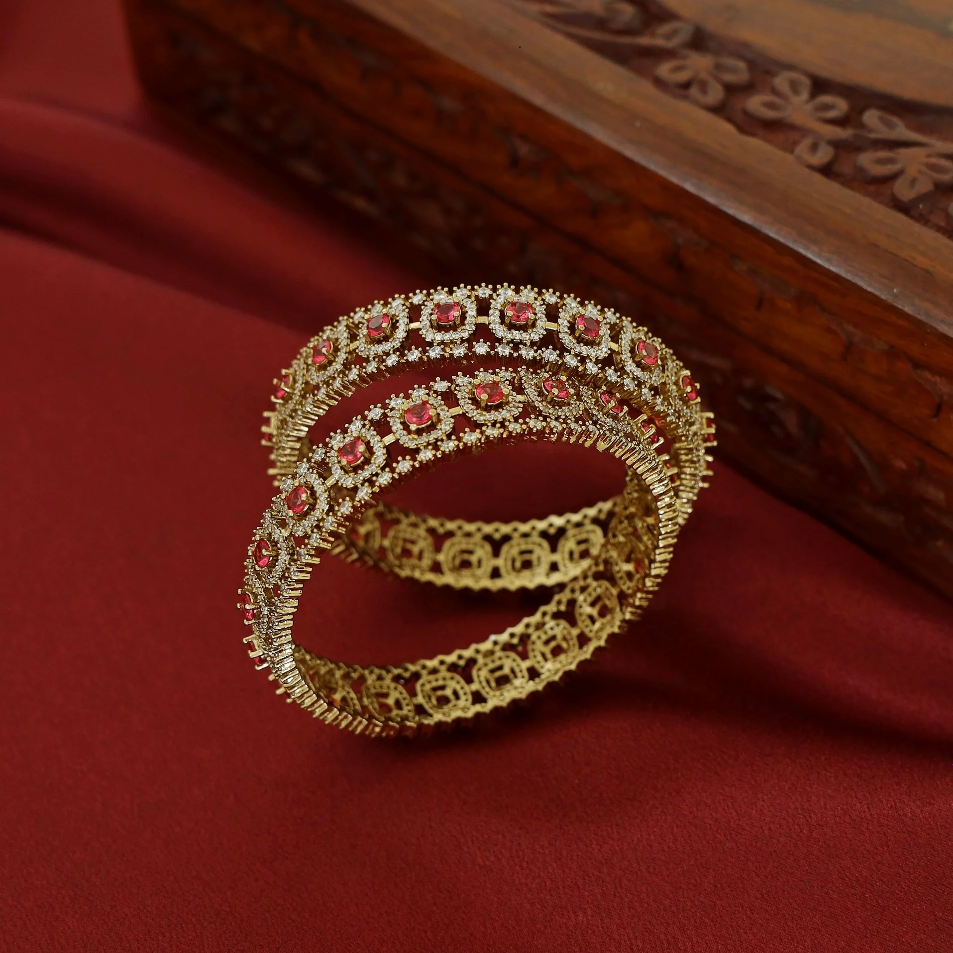 Divyanshi AD Stone Bangle (Set Of 2) - Image 10
