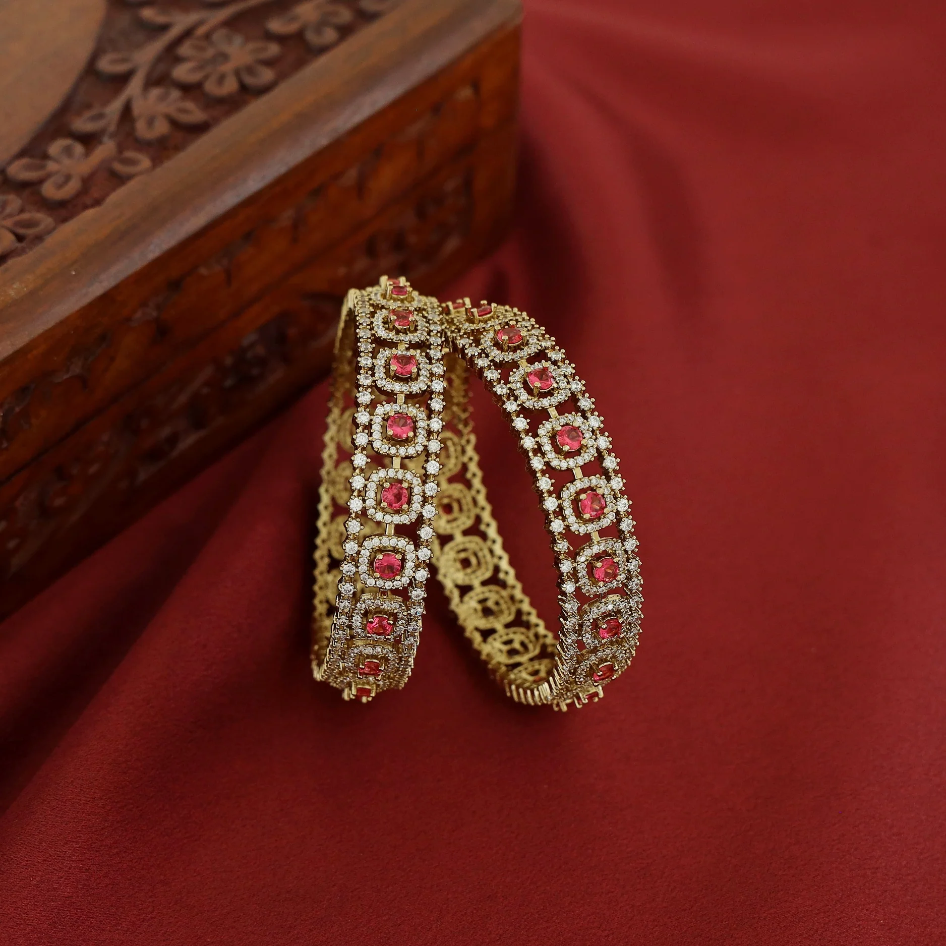 Divyanshi AD Stone Bangle (Set Of 2) - Image 11