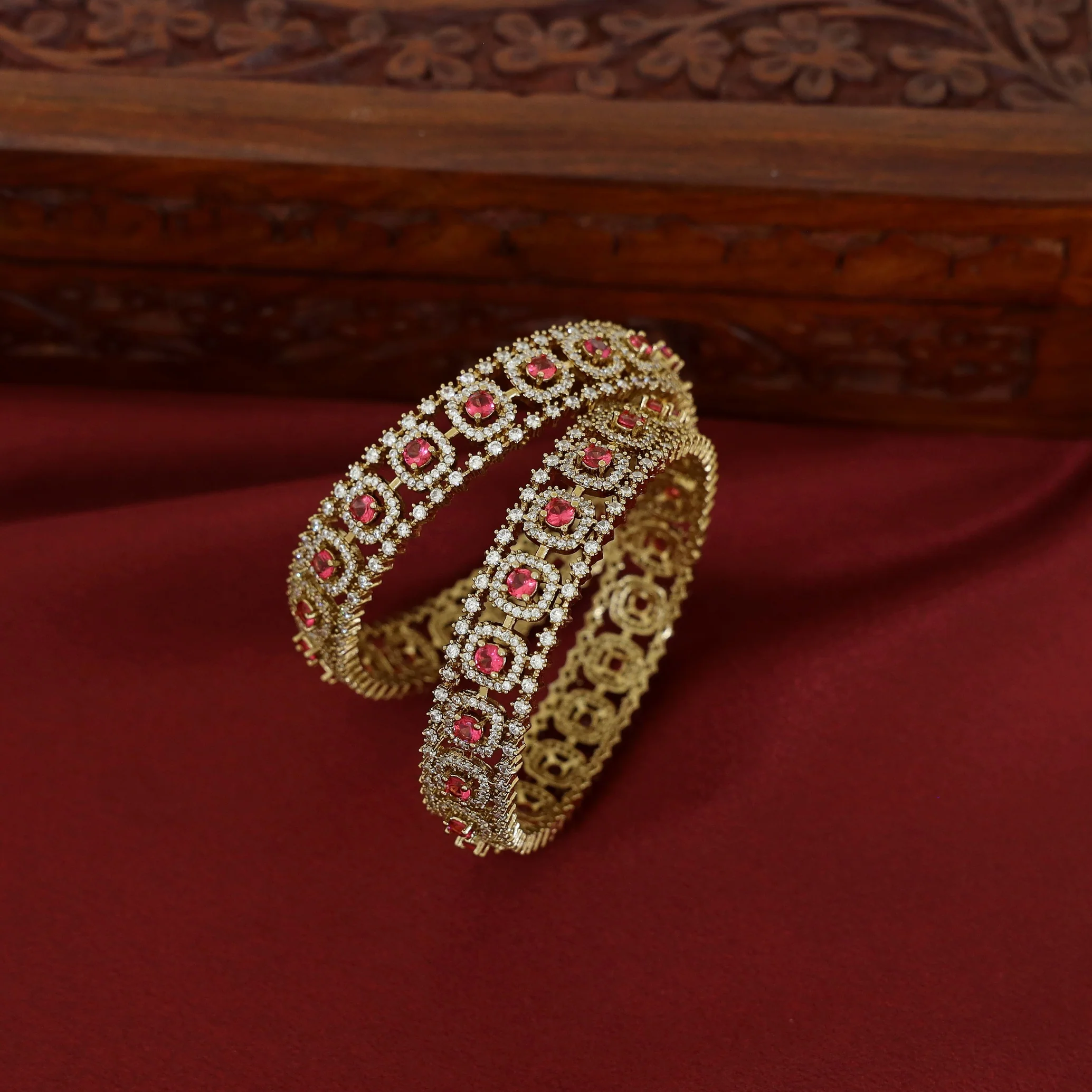 Divyanshi AD Stone Bangle (Set Of 2) - Image 3
