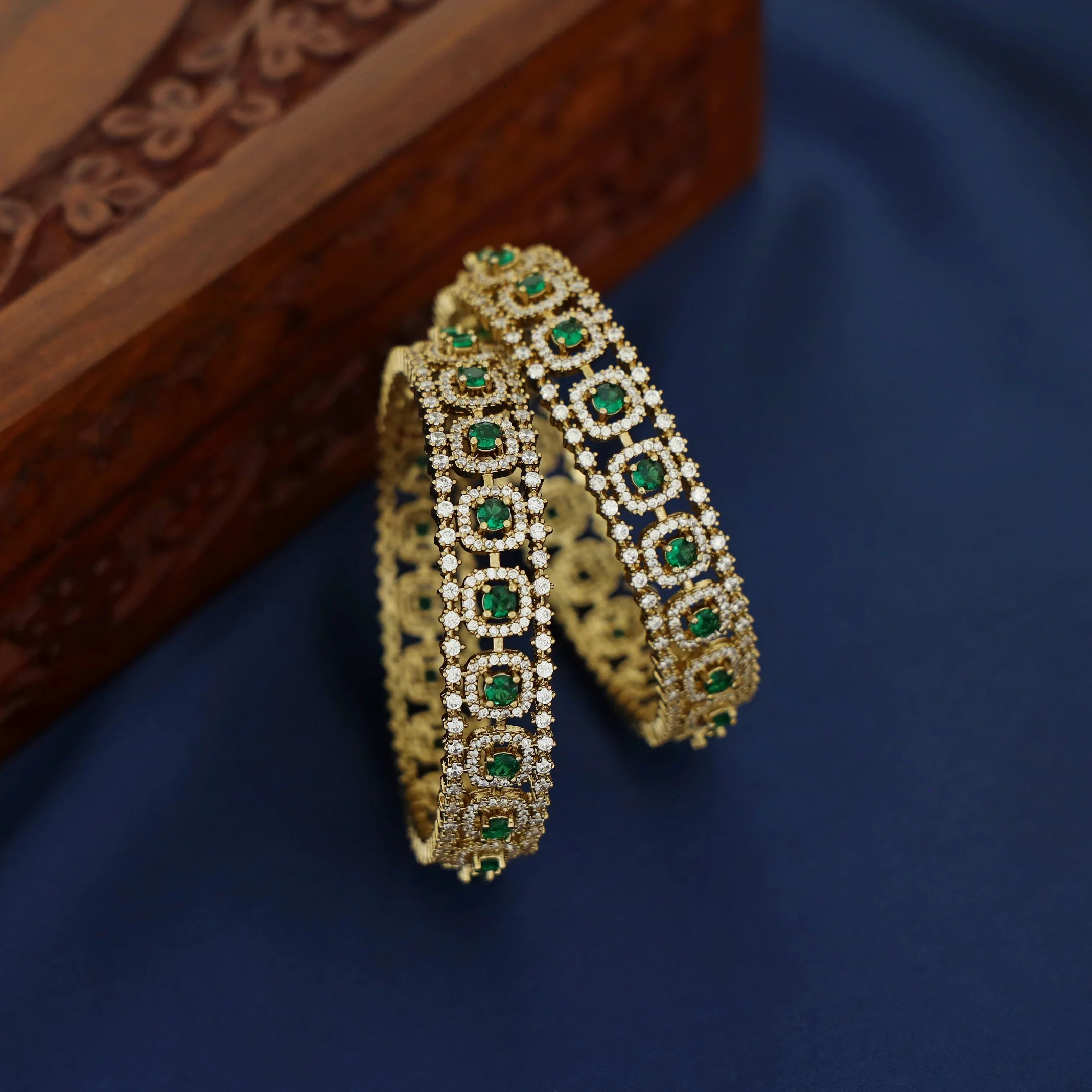 Divyanshi AD Stone Bangle (Set Of 2) - Image 4