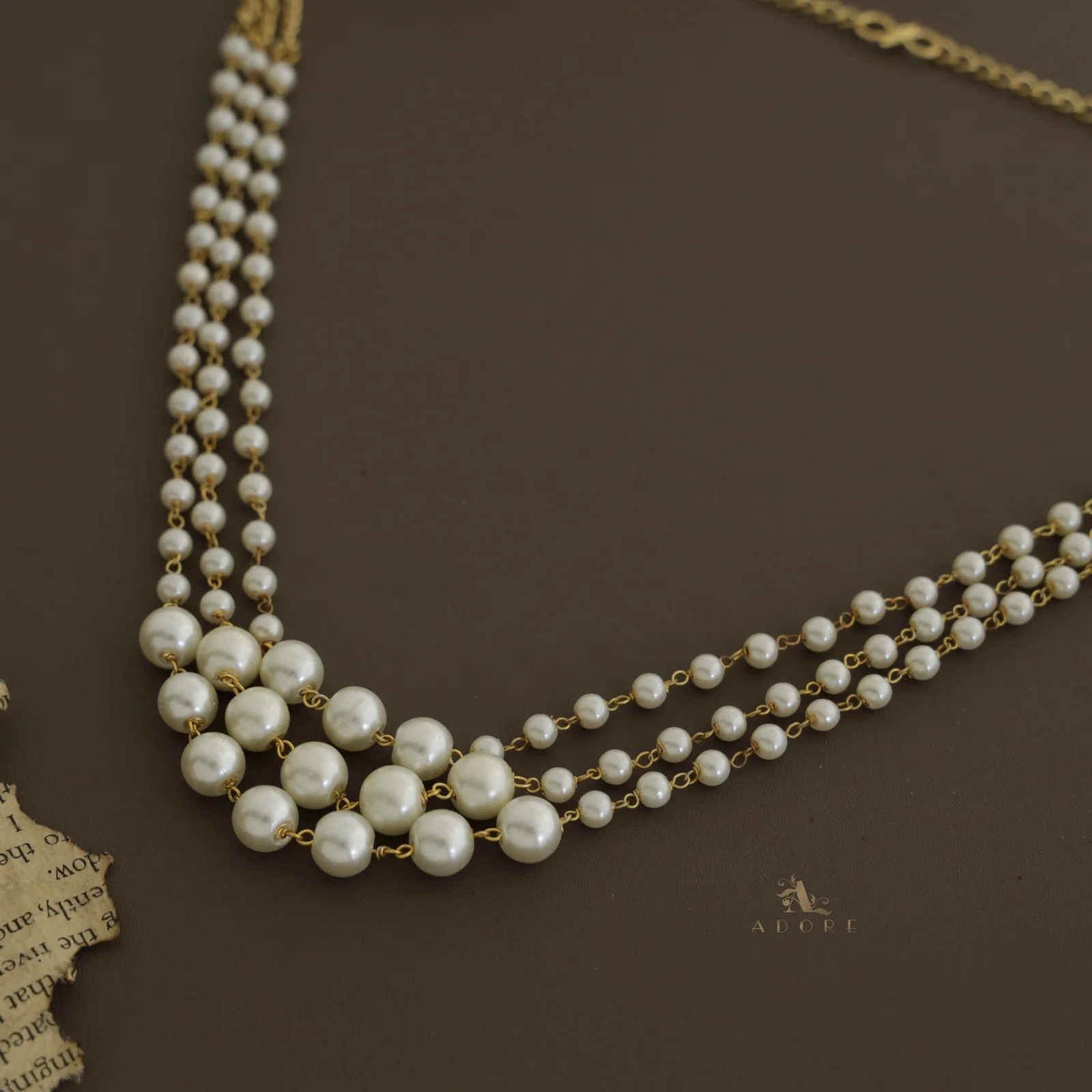 Kiana 3 Layer Pearl Neckpiece - Image 3