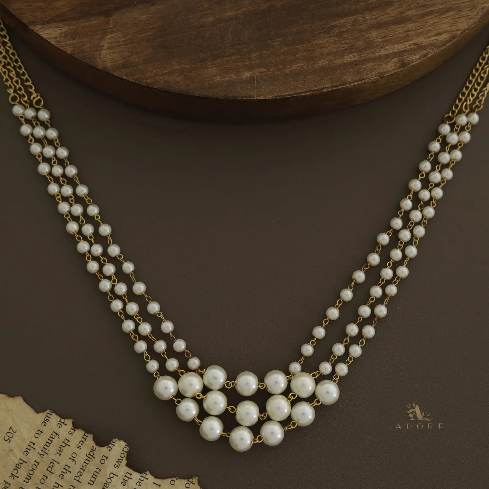 Kiana 3 Layer Pearl Neckpiece - Image 4