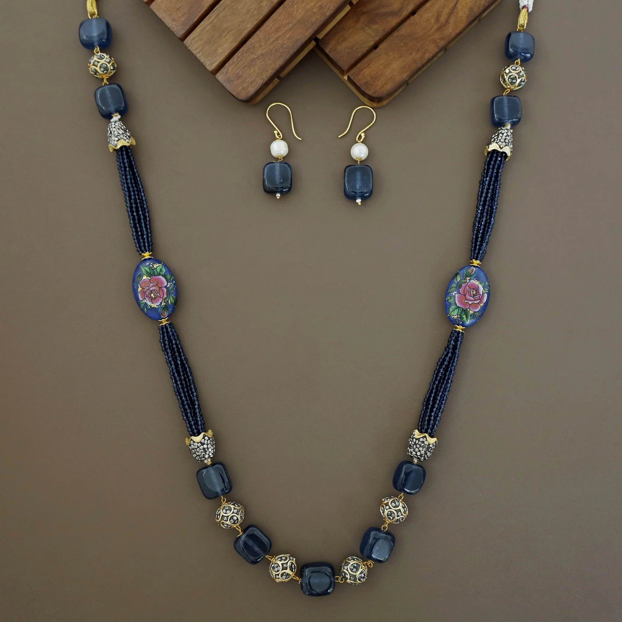 Drusilla Beaded Long Neckpiece With Drop - Image 5