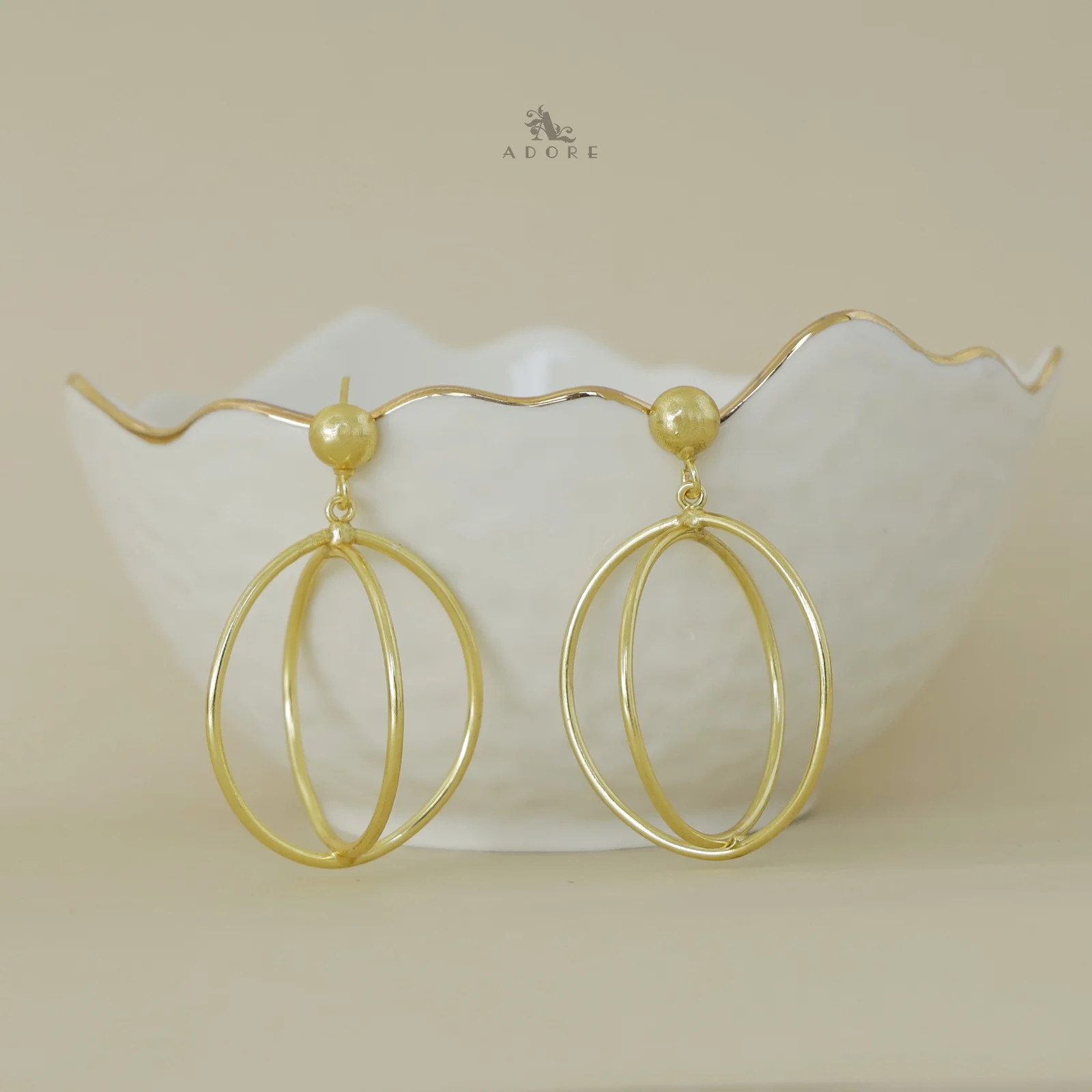 Dual Cross Circle Earring - Image 3