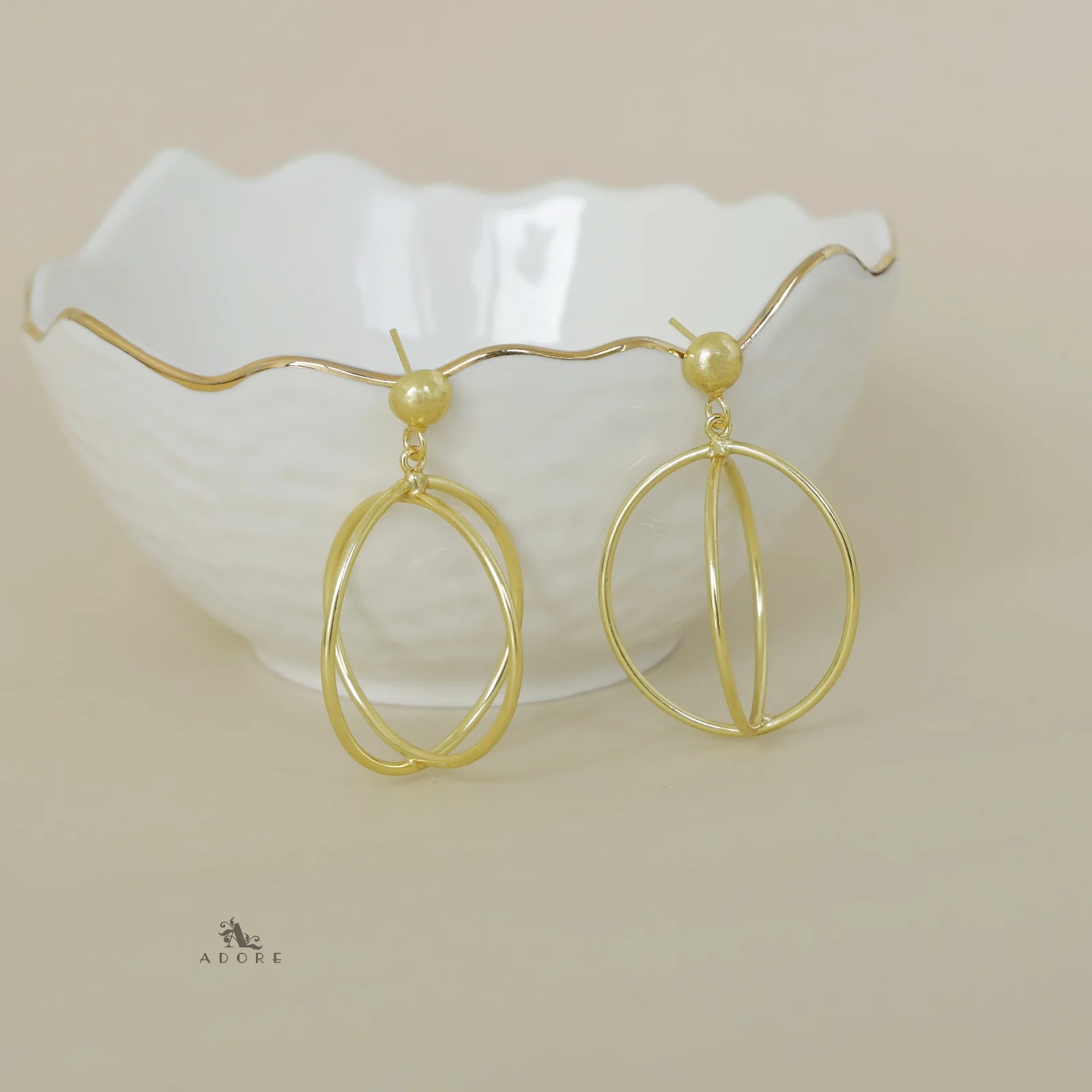 Dual Cross Circle Earring - Image 4