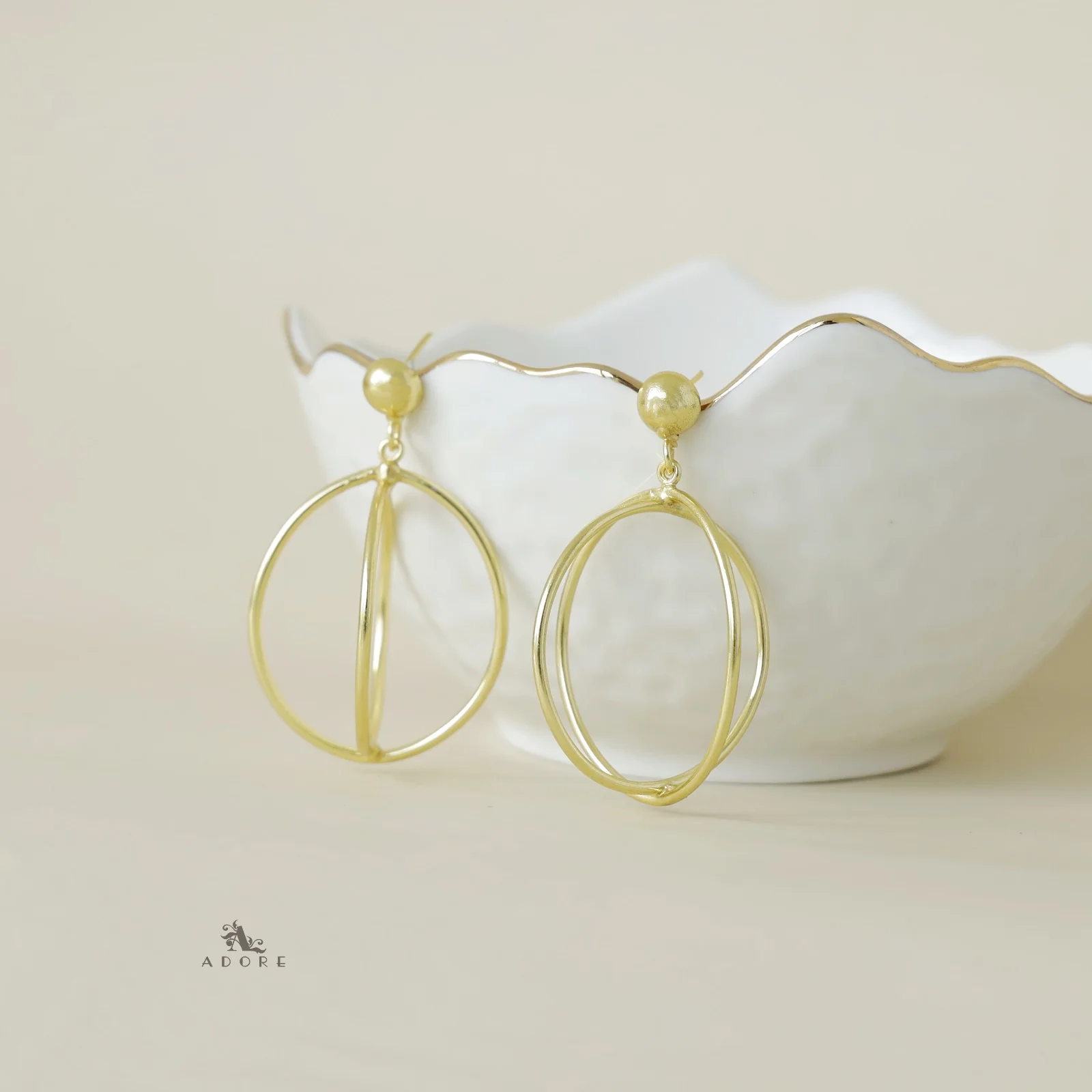 Dual Cross Circle Earring - Image 5