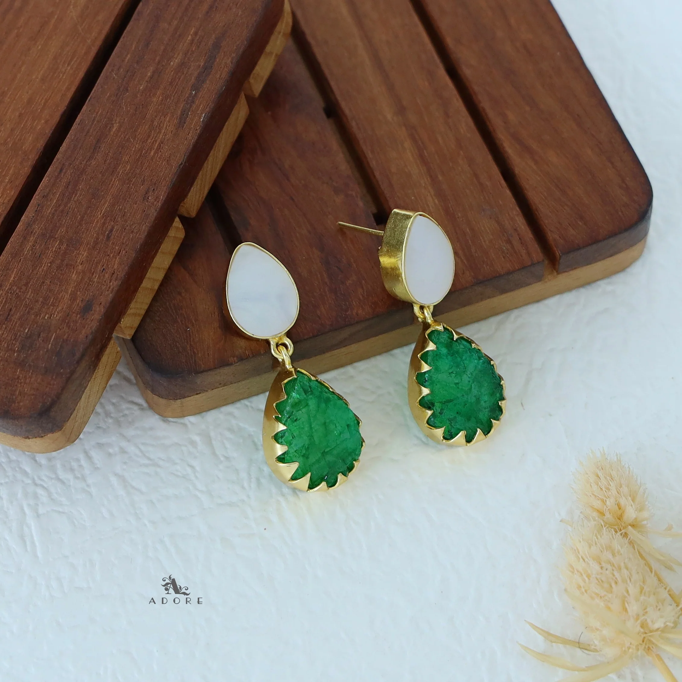 Dual Drop MOP Earring - Image 15