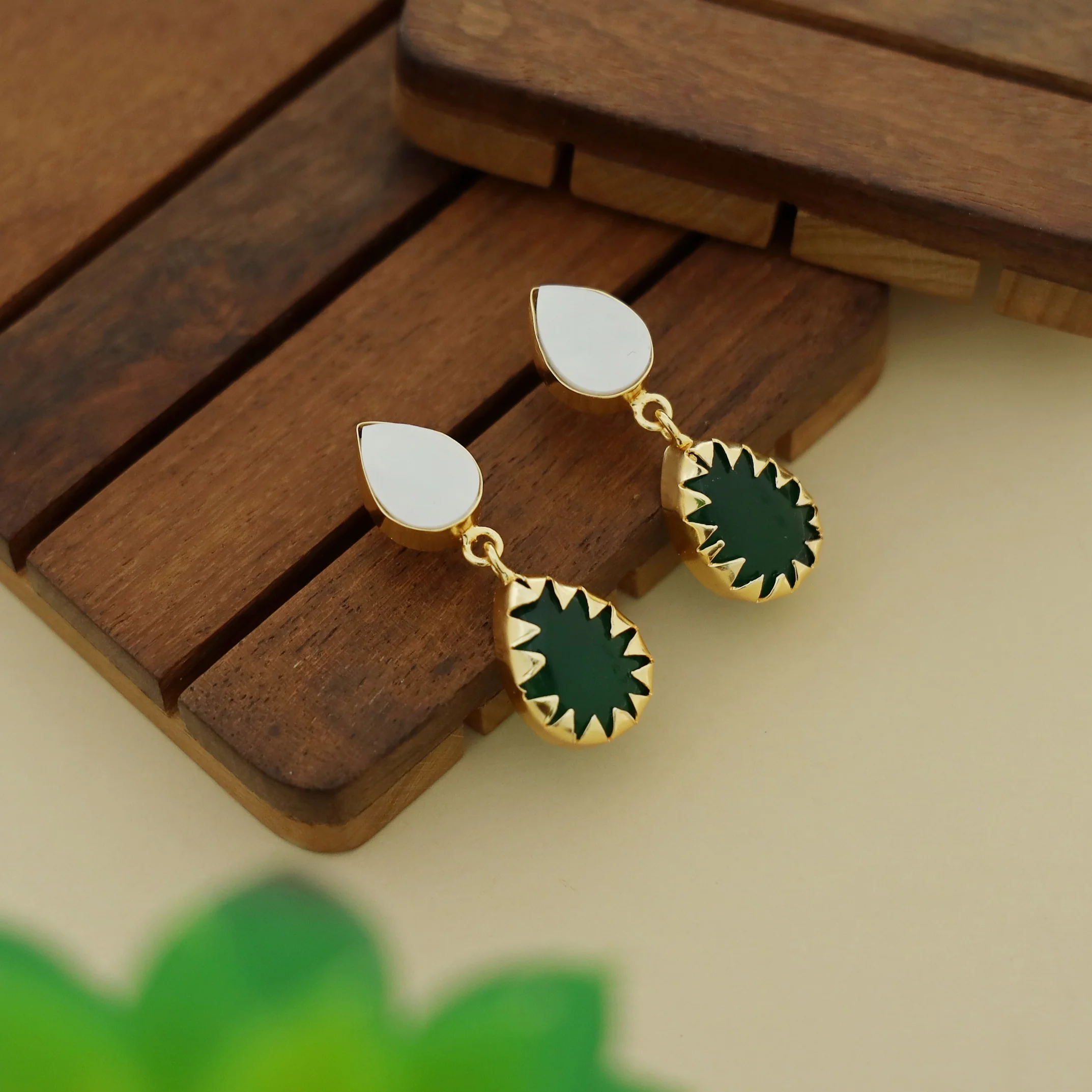 Dual Drop MOP Earring - Image 17