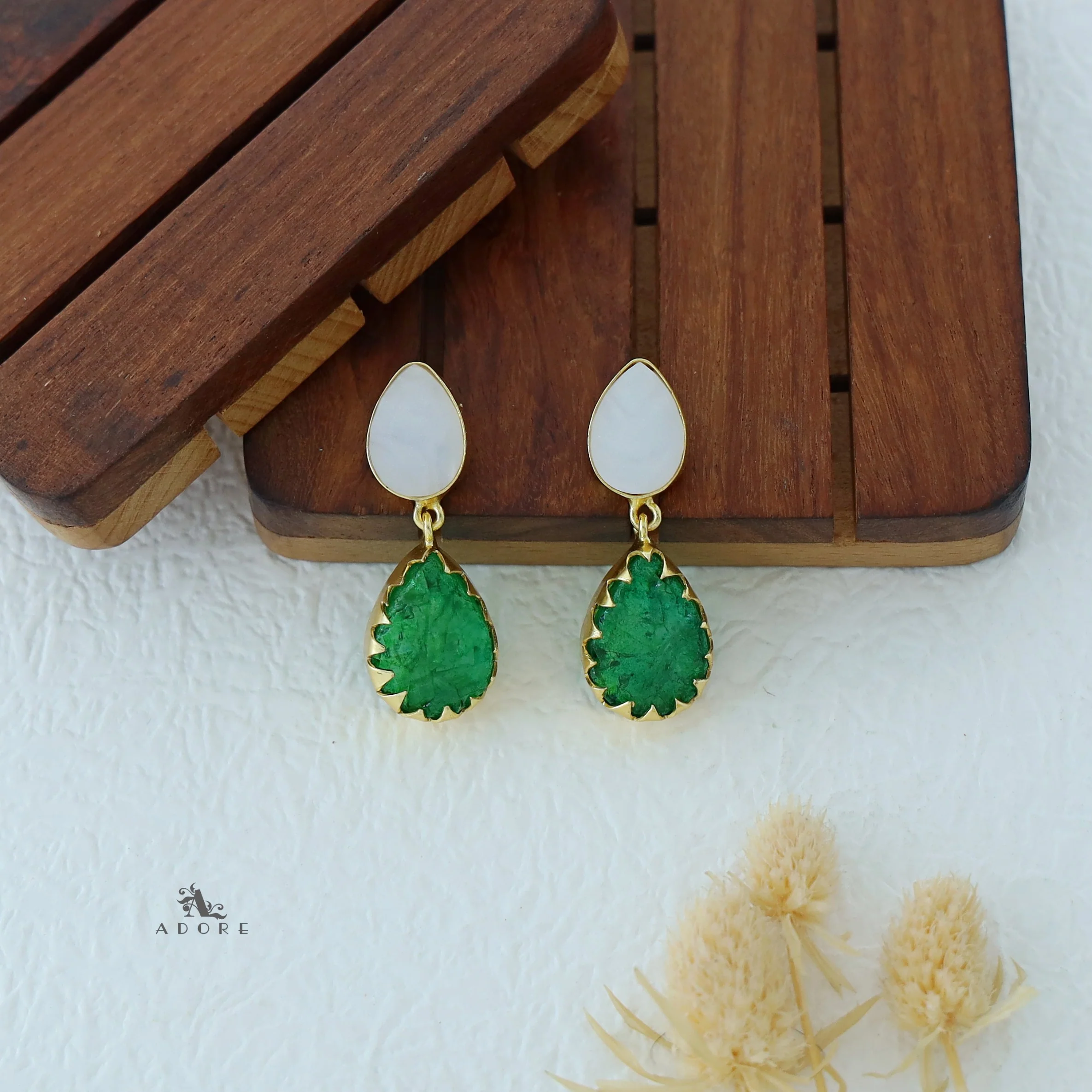 Dual Drop MOP Earring - Image 2
