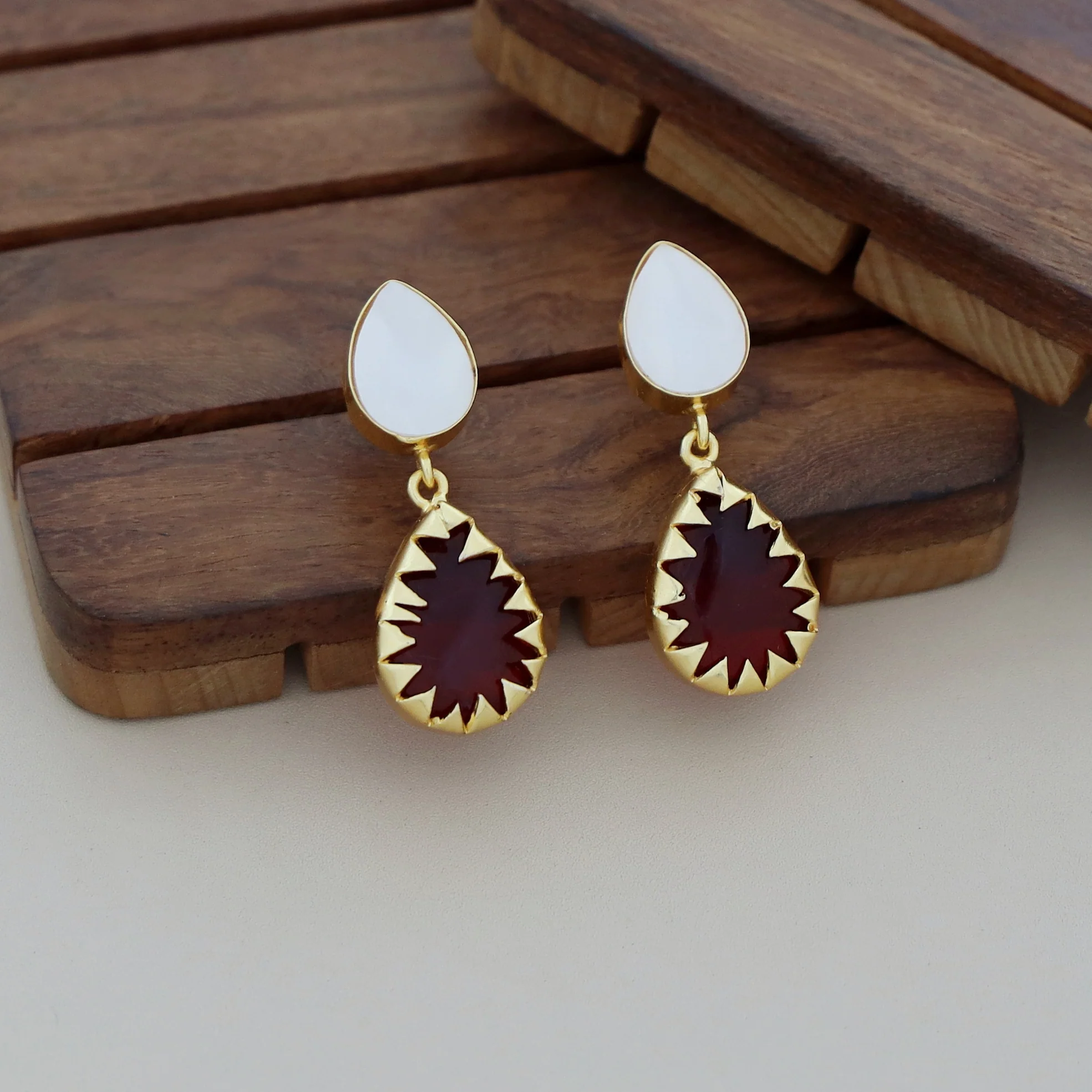 Dual Drop MOP Earring - Image 3
