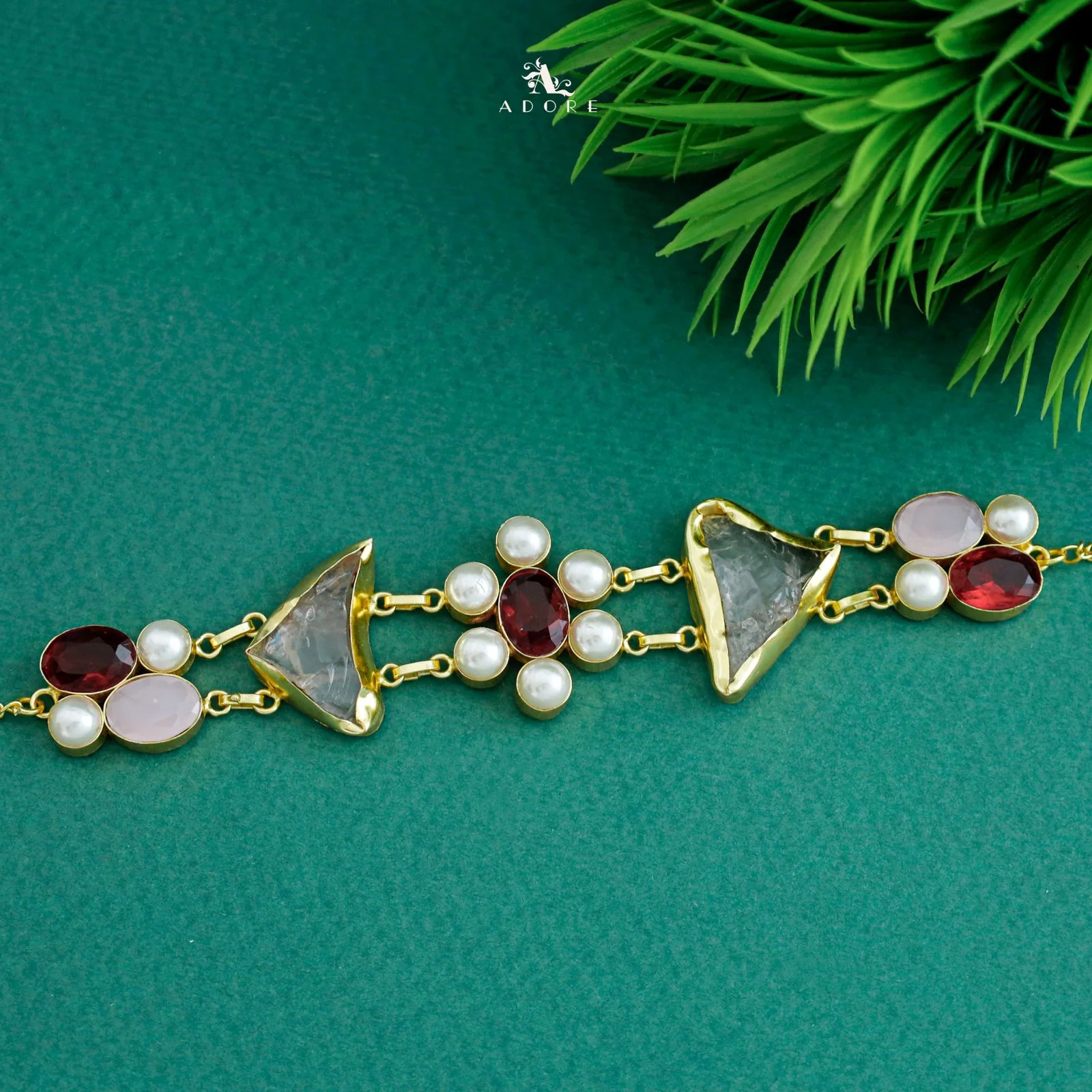 Dual Oval Glossy Pearl Raw Stone Choker - Image 10