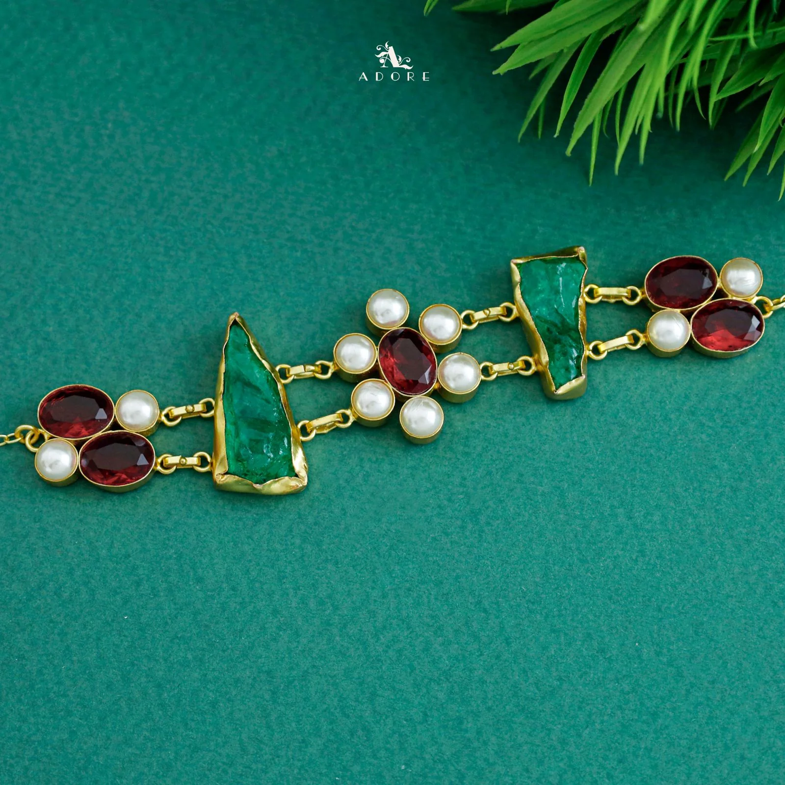 Dual Oval Glossy Pearl Raw Stone Choker - Image 13