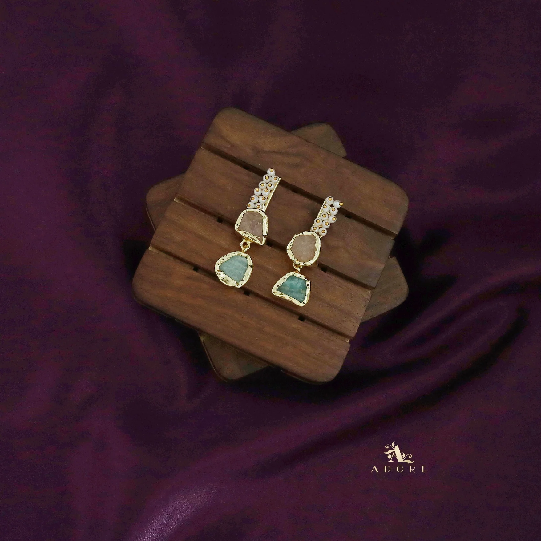 Dual Raw Stone + Pearl Earring - Image 21