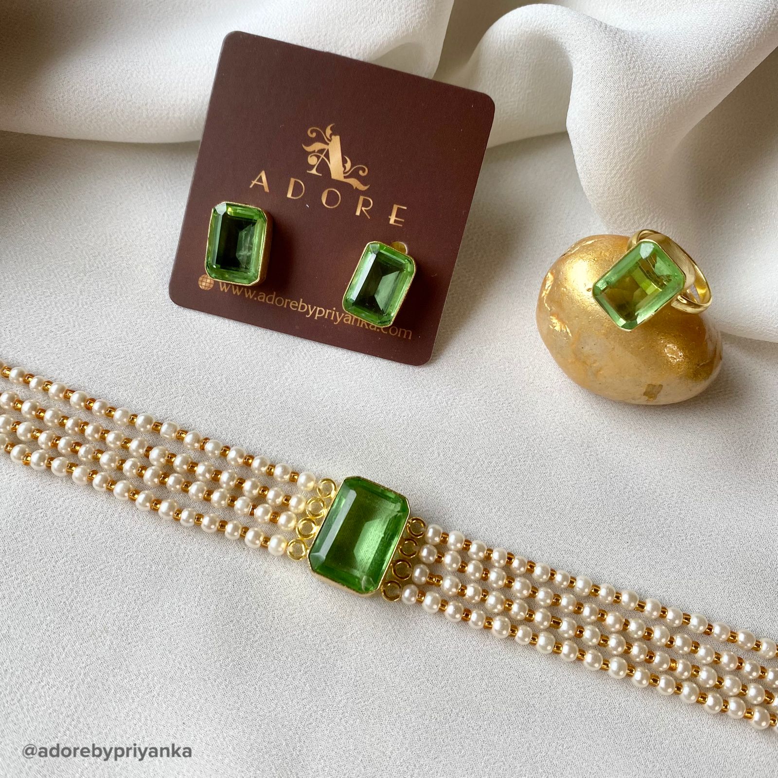 Elegant Pearl Choker Combo Set - Image 12