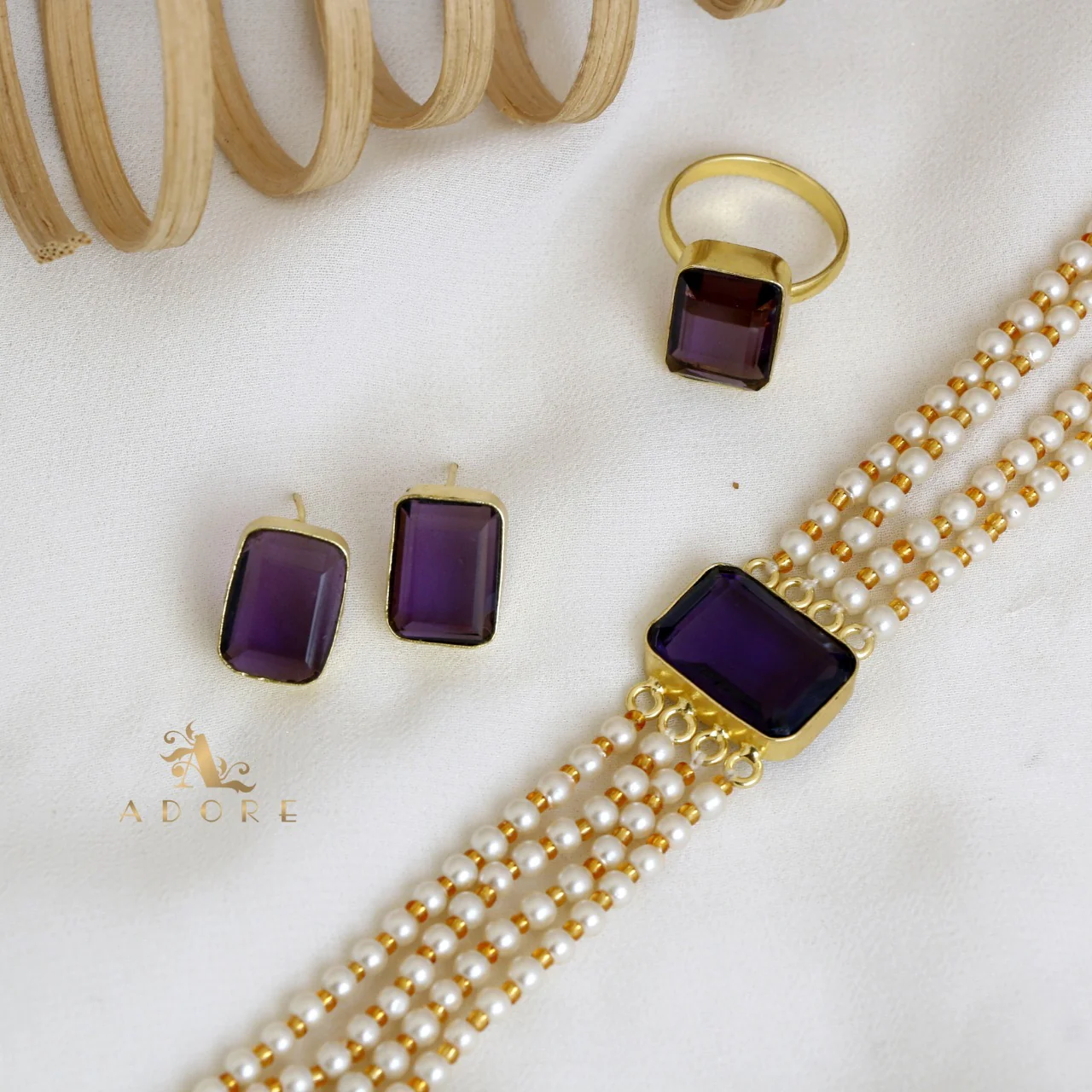 Elegant Pearl Choker Combo Set - Image 18
