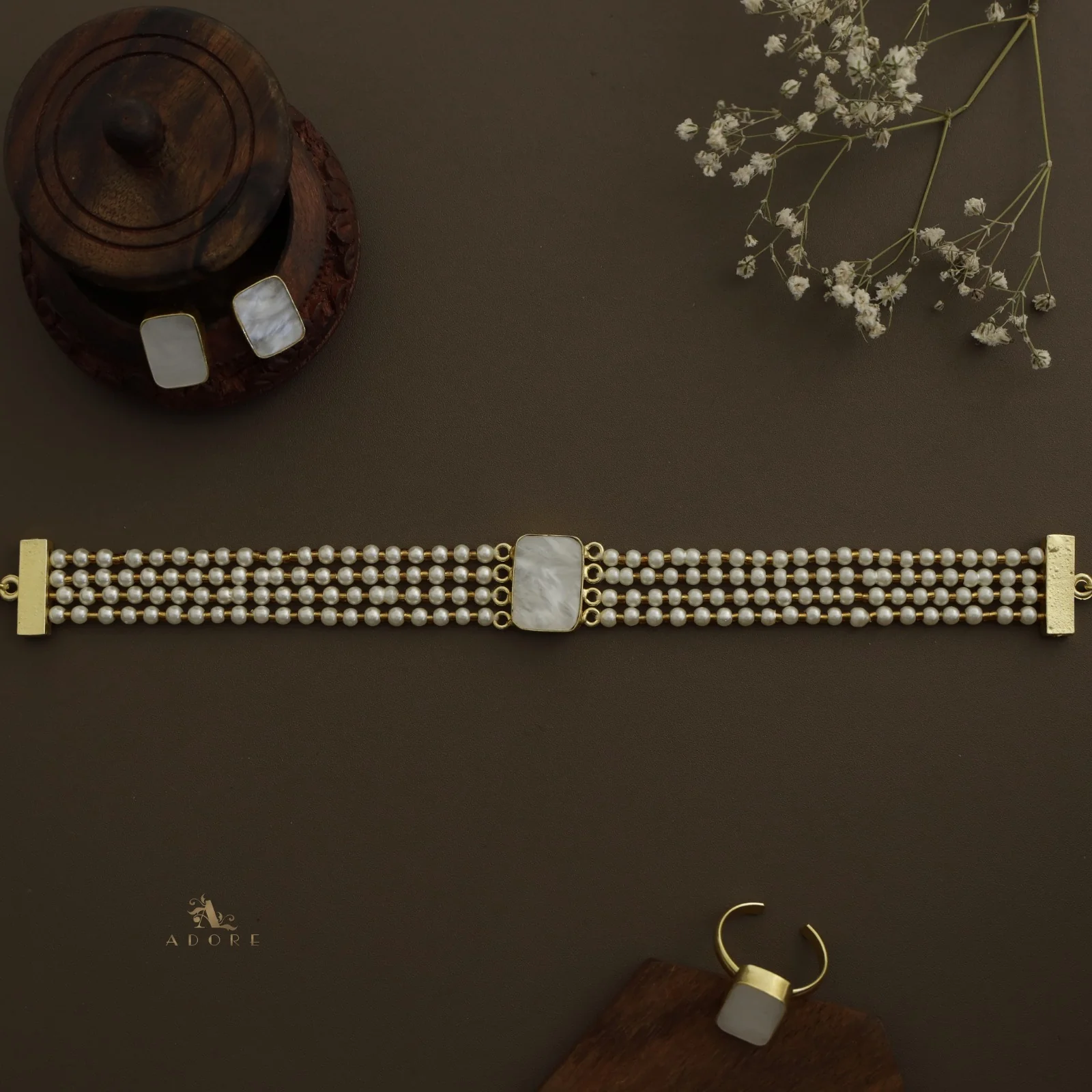 Elegant Pearl Choker Combo Set - Image 29