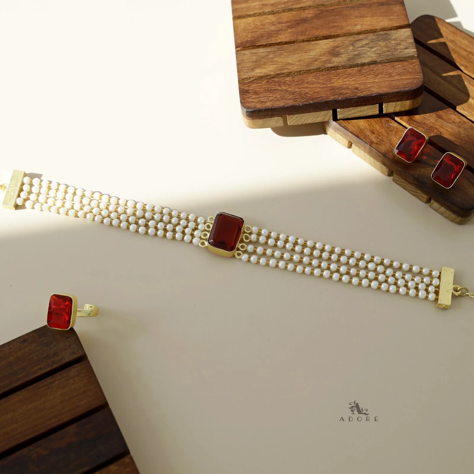 Elegant Pearl Choker Combo Set - Image 36