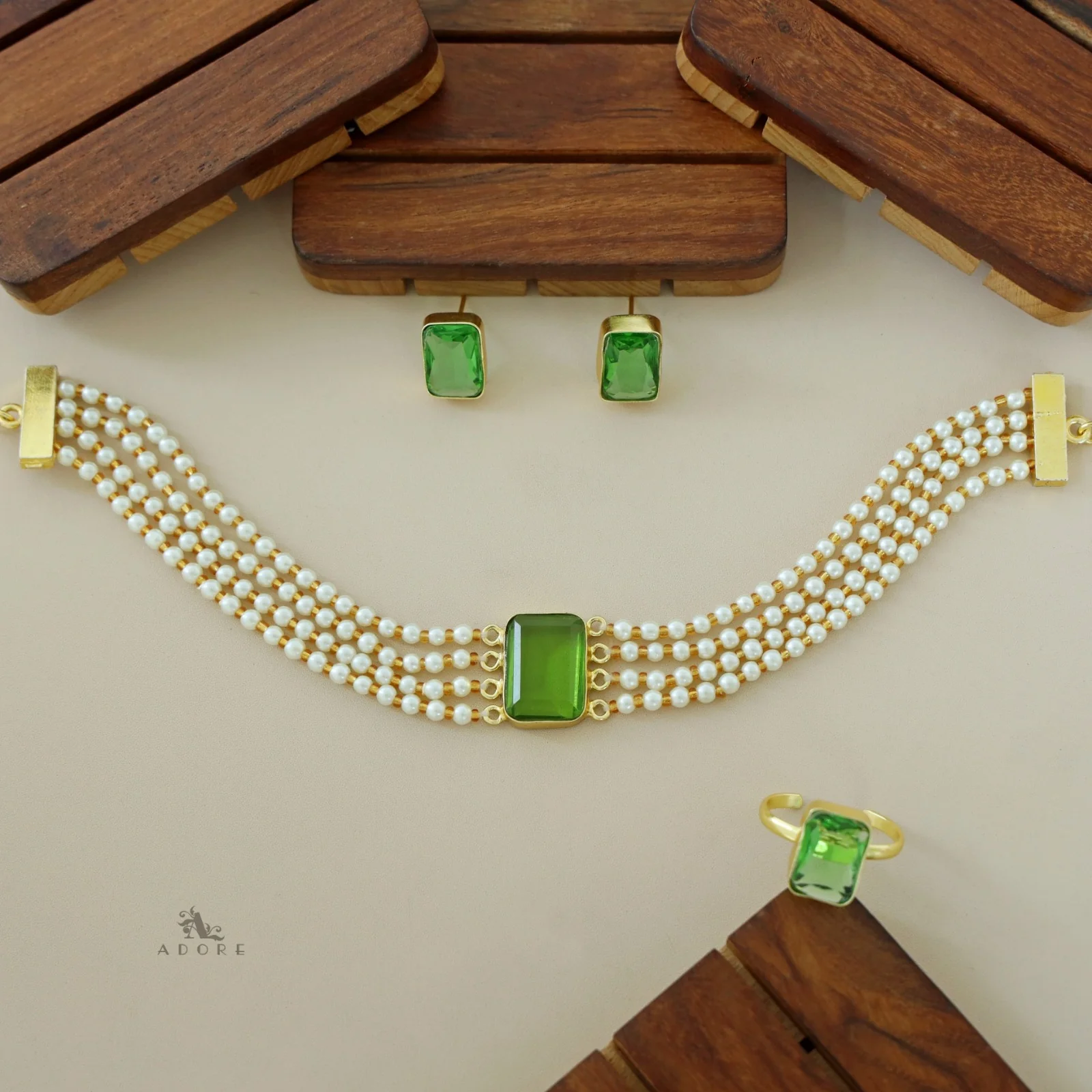 Elegant Pearl Choker Combo Set - Image 39
