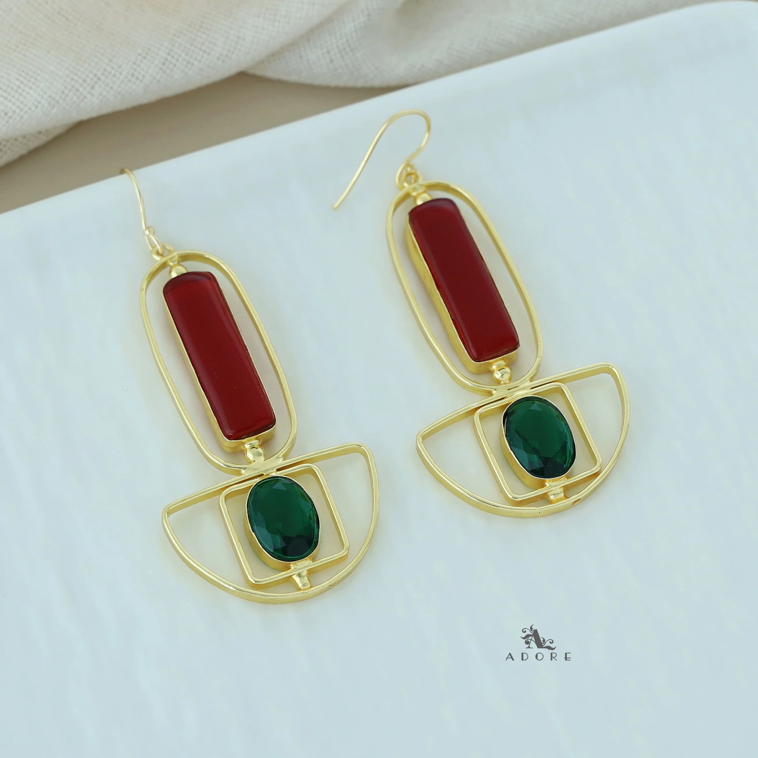 Elenika Golden Long Oval Glossy Drops - Image 11