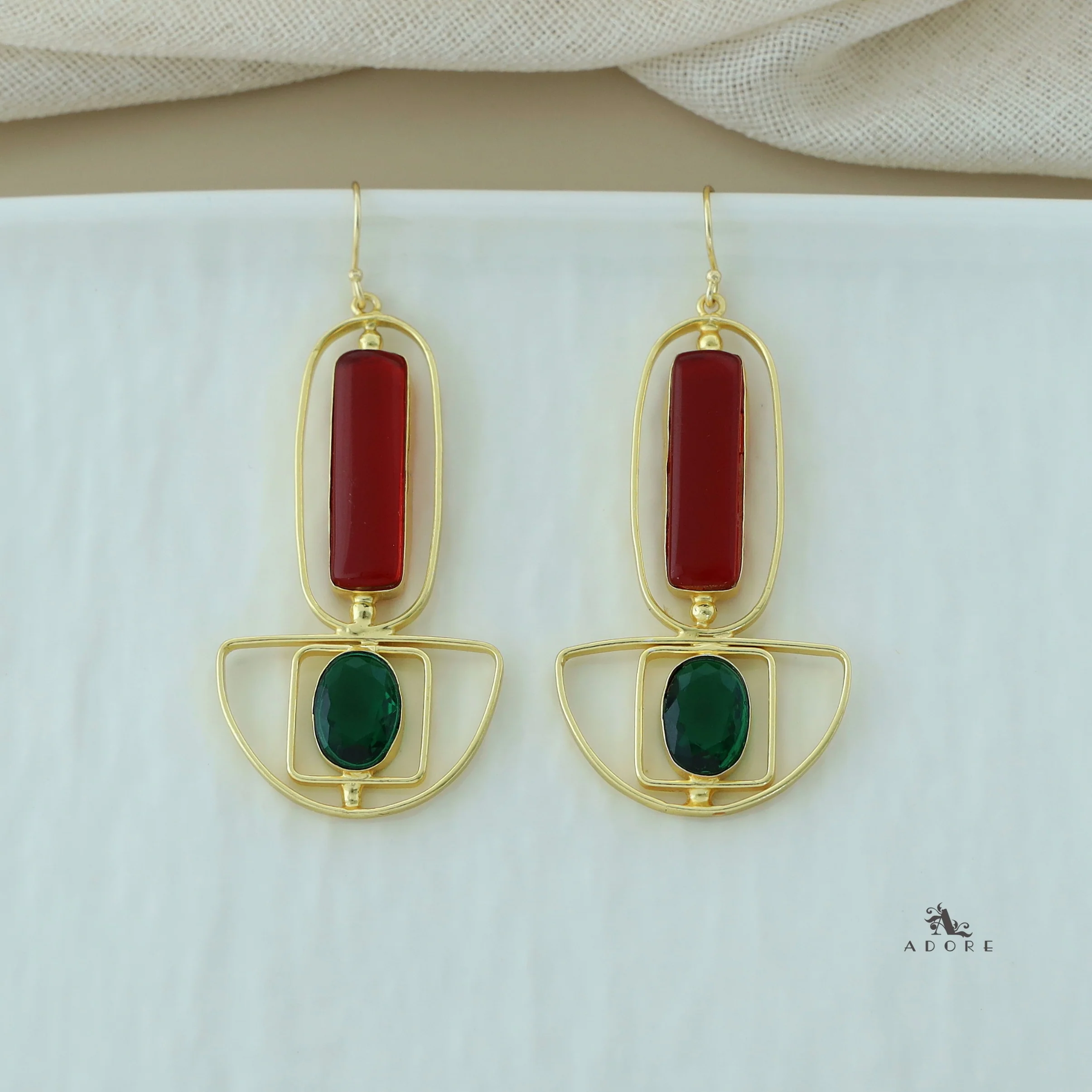 Elenika Golden Long Oval Glossy Drops - Image 3