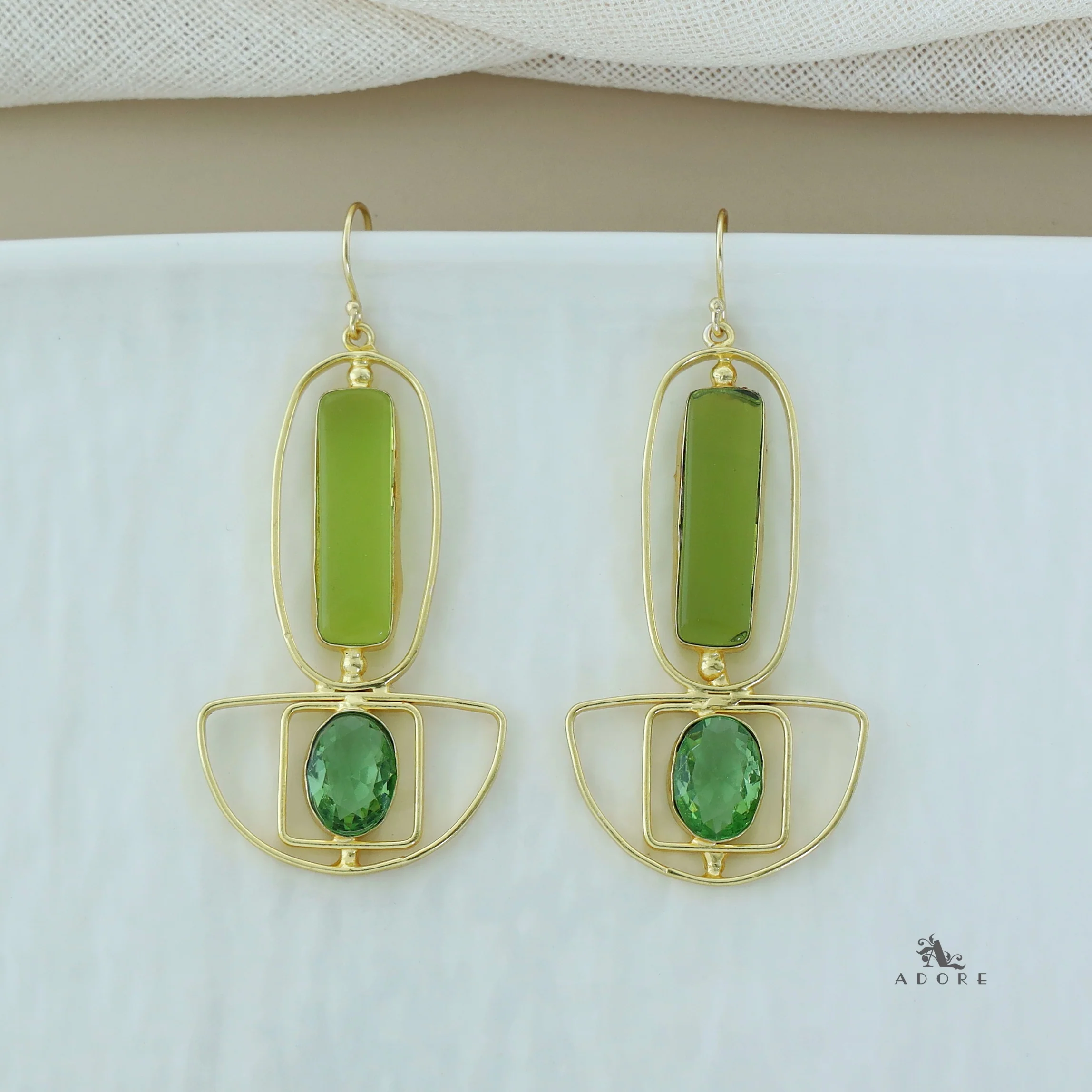 Elenika Golden Long Oval Glossy Drops - Image 5