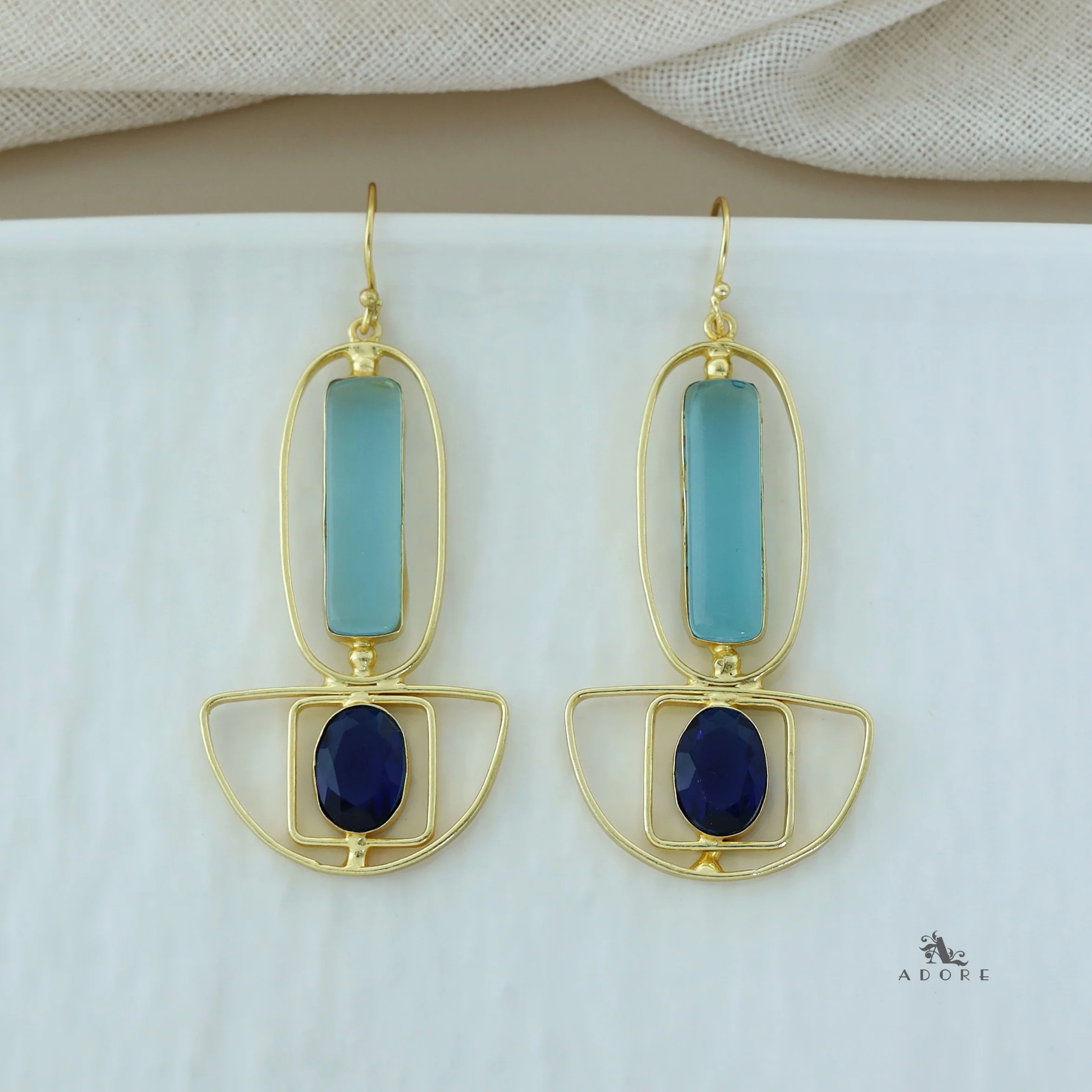 Elenika Golden Long Oval Glossy Drops - Image 6