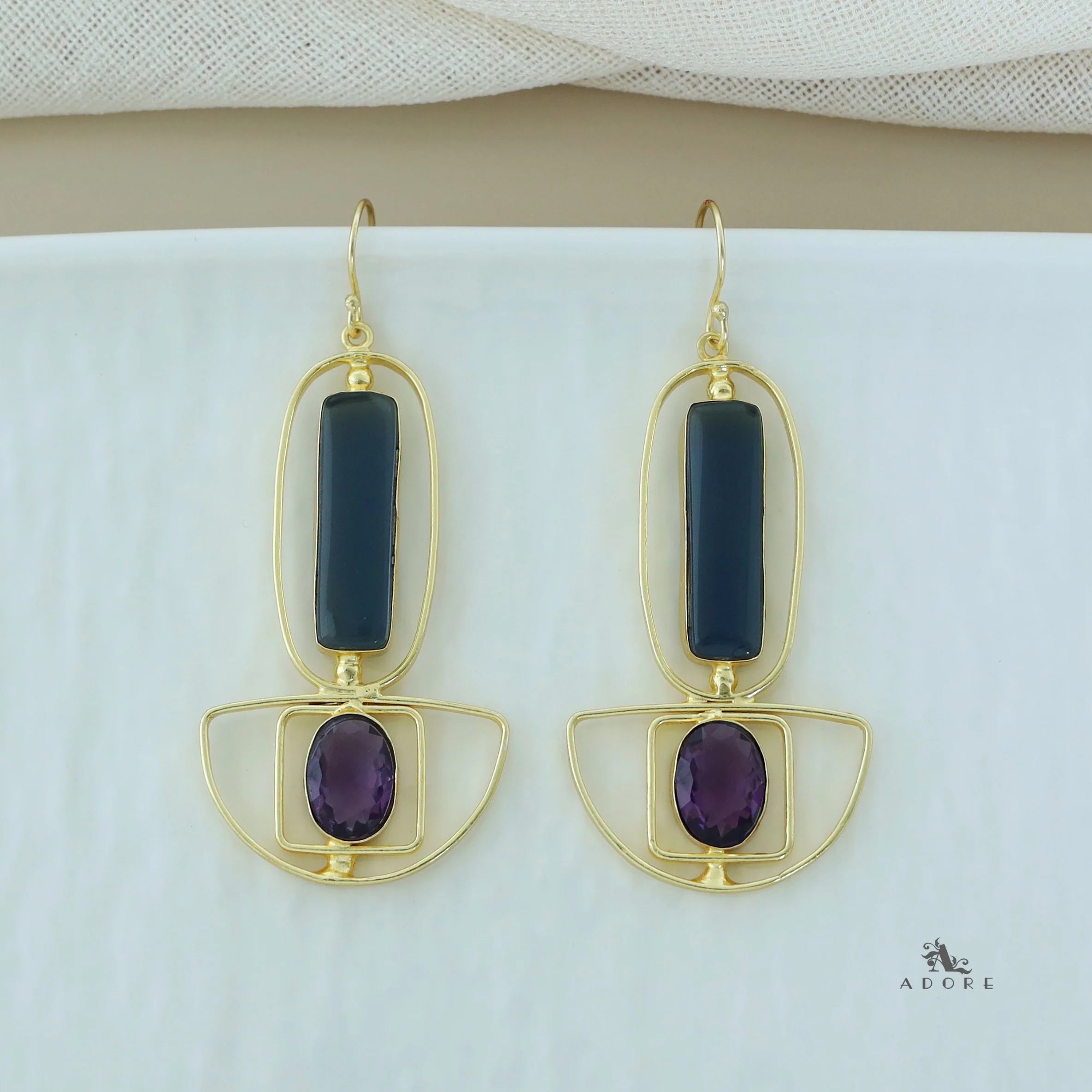 Elenika Golden Long Oval Glossy Drops - Image 7