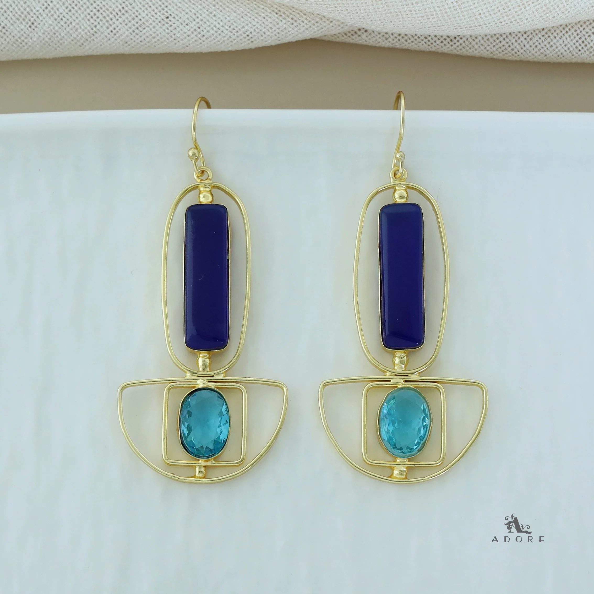Elenika Golden Long Oval Glossy Drops - Image 9