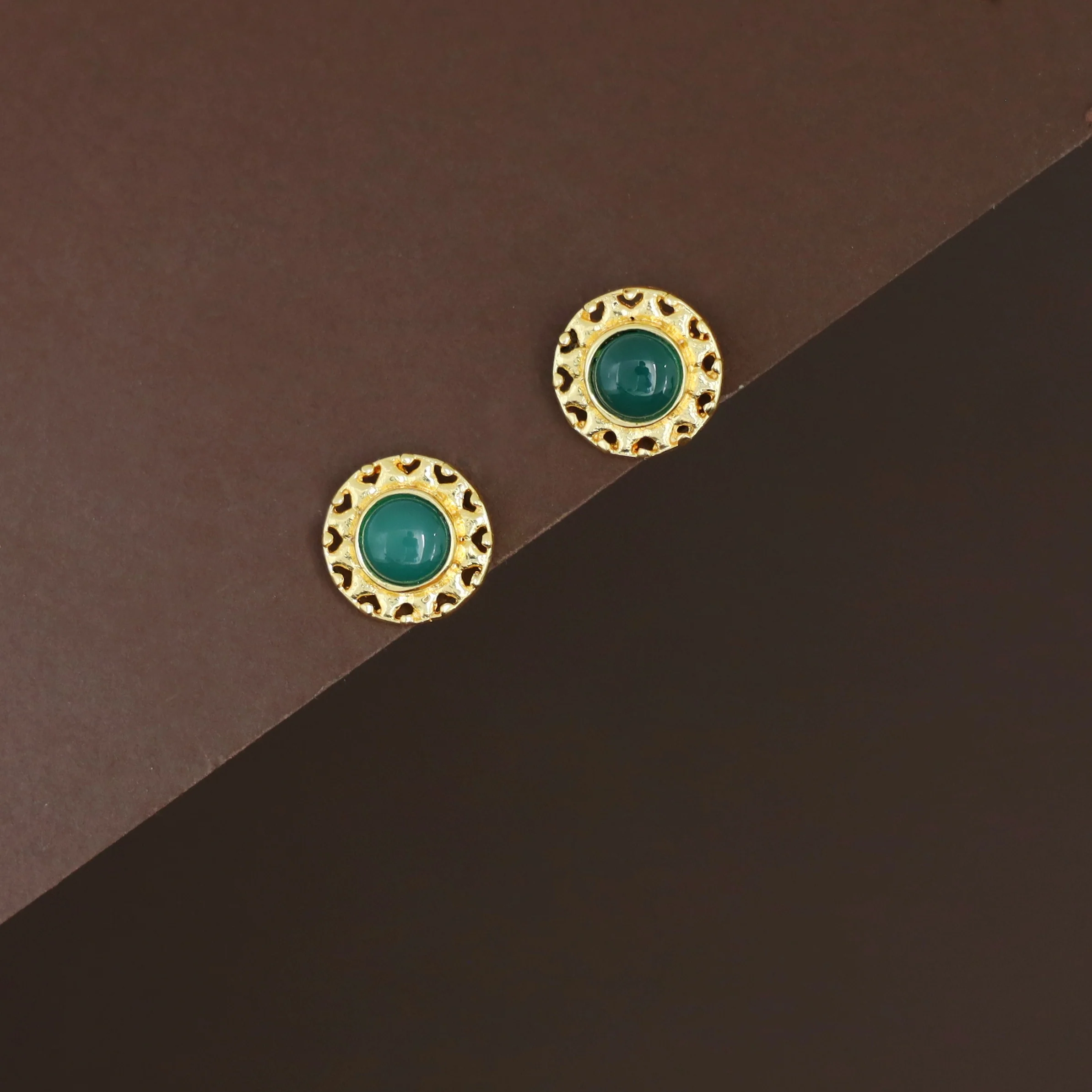Elettra Golden Circle Glossy + Raw Stone Stud - Image 10